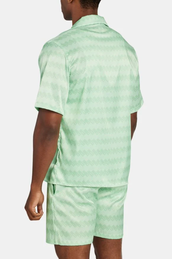 Cernucci Repeat Printed Satin Shirt - Lime - Image 3