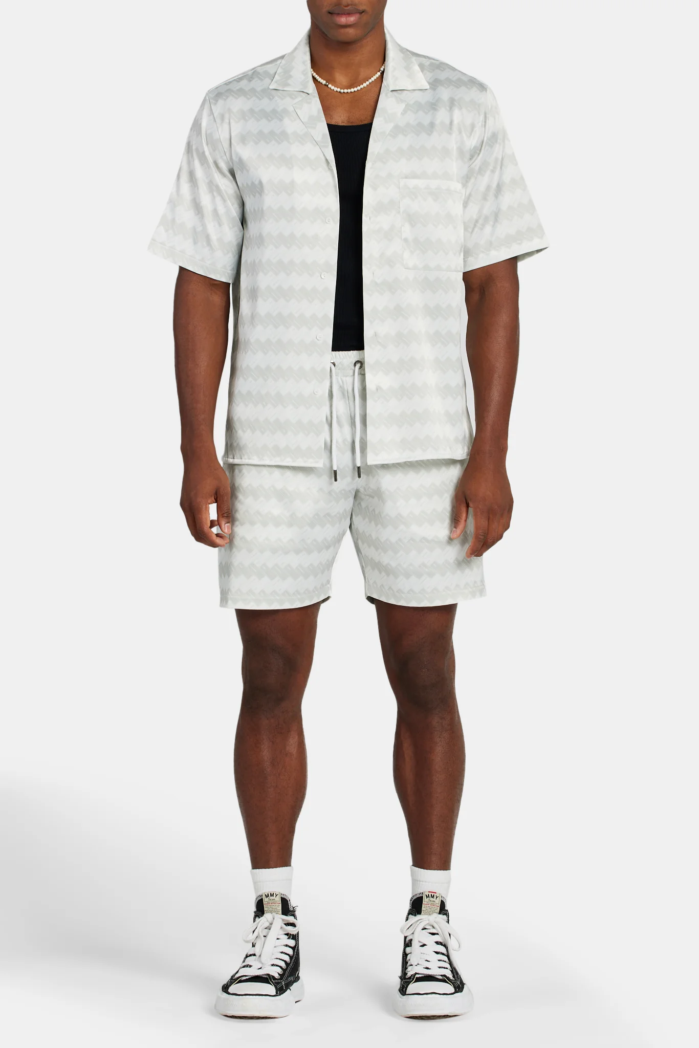 Cernucci Repeat Printed Satin Short - Ecru - Image 4