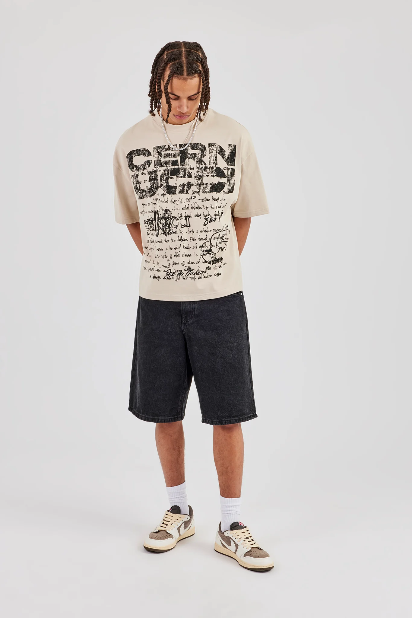 Cernucci Stacked Boxy T-Shirt - Stone - Image 4