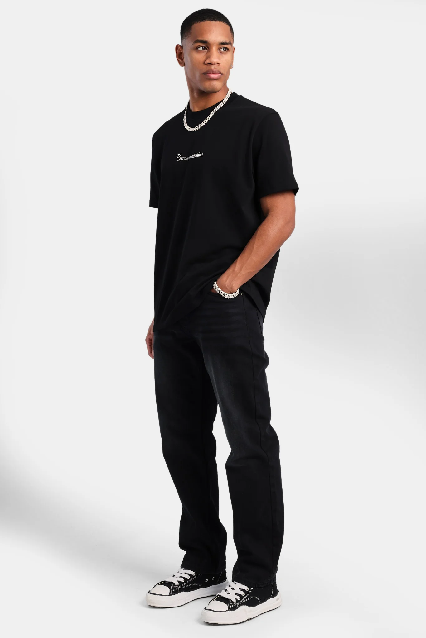 Cernucci Studios Embroidered T-Shirt - Black - Image 2