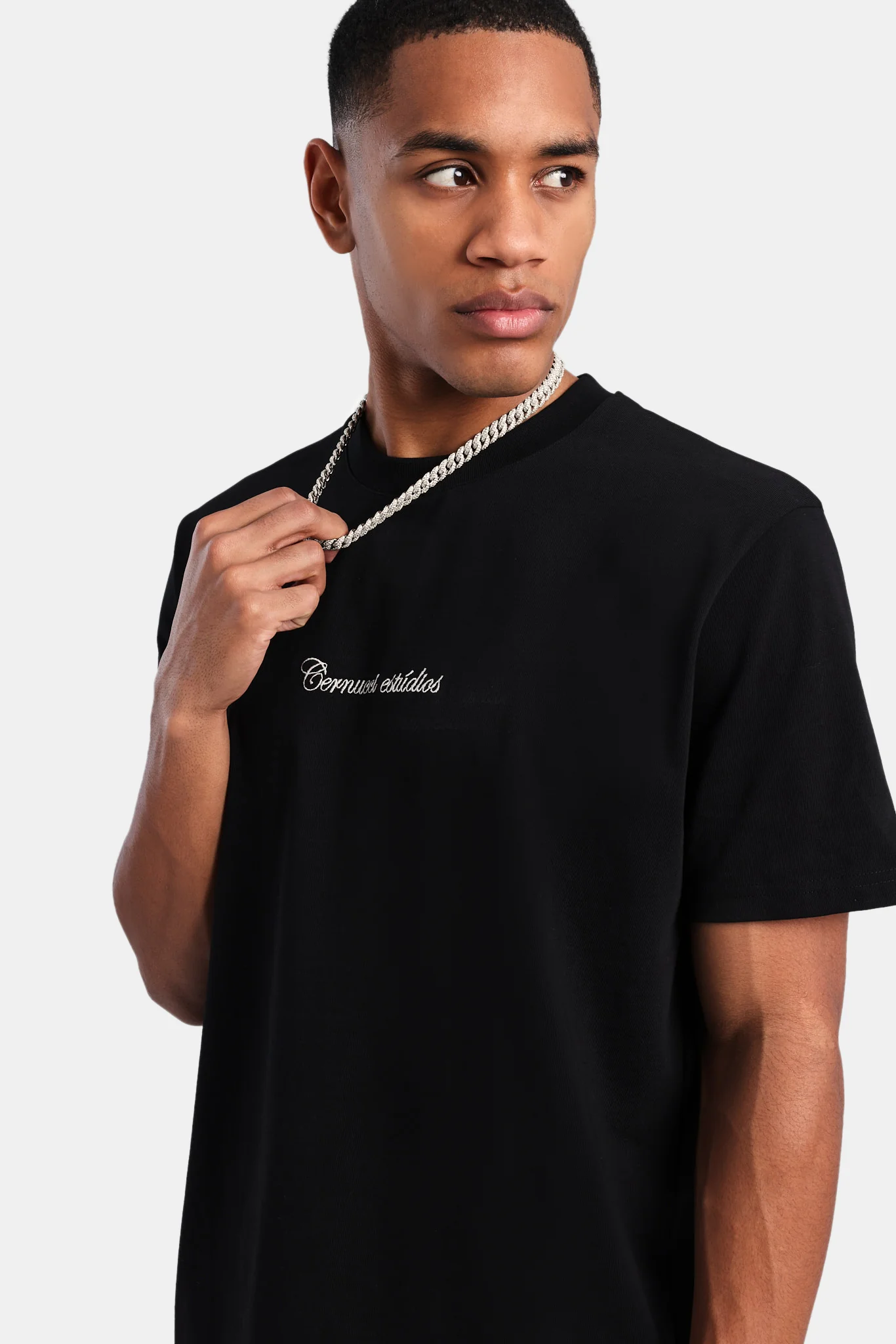 Cernucci Studios Embroidered T-Shirt - Black - Image 4