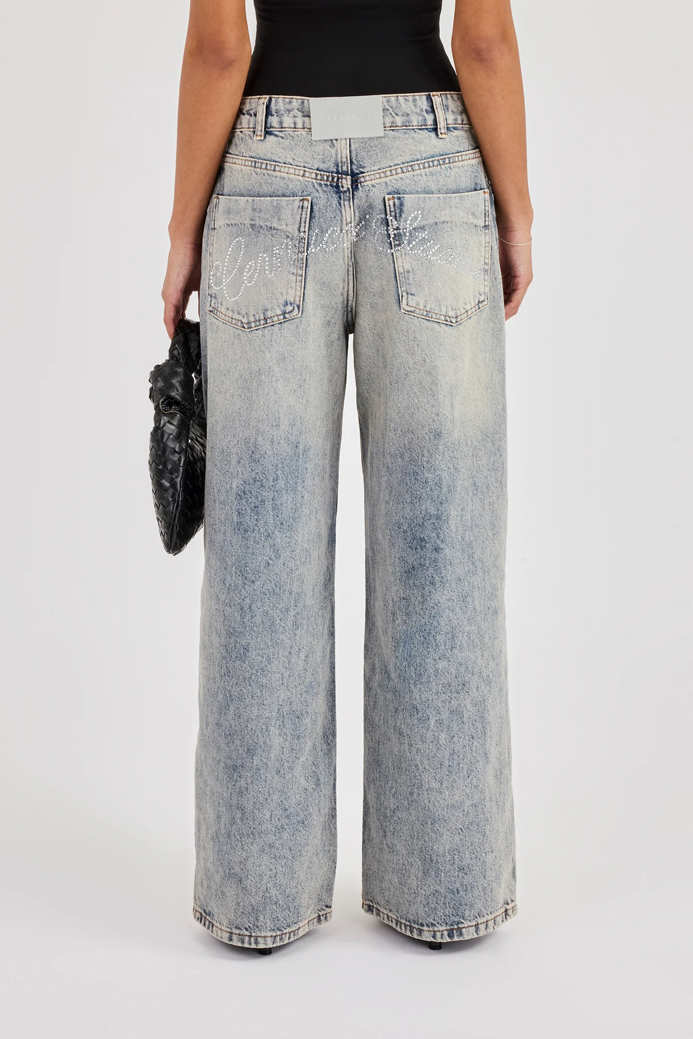 Cernucci Studios Rhinestone Baggy Jean - Antique Wash