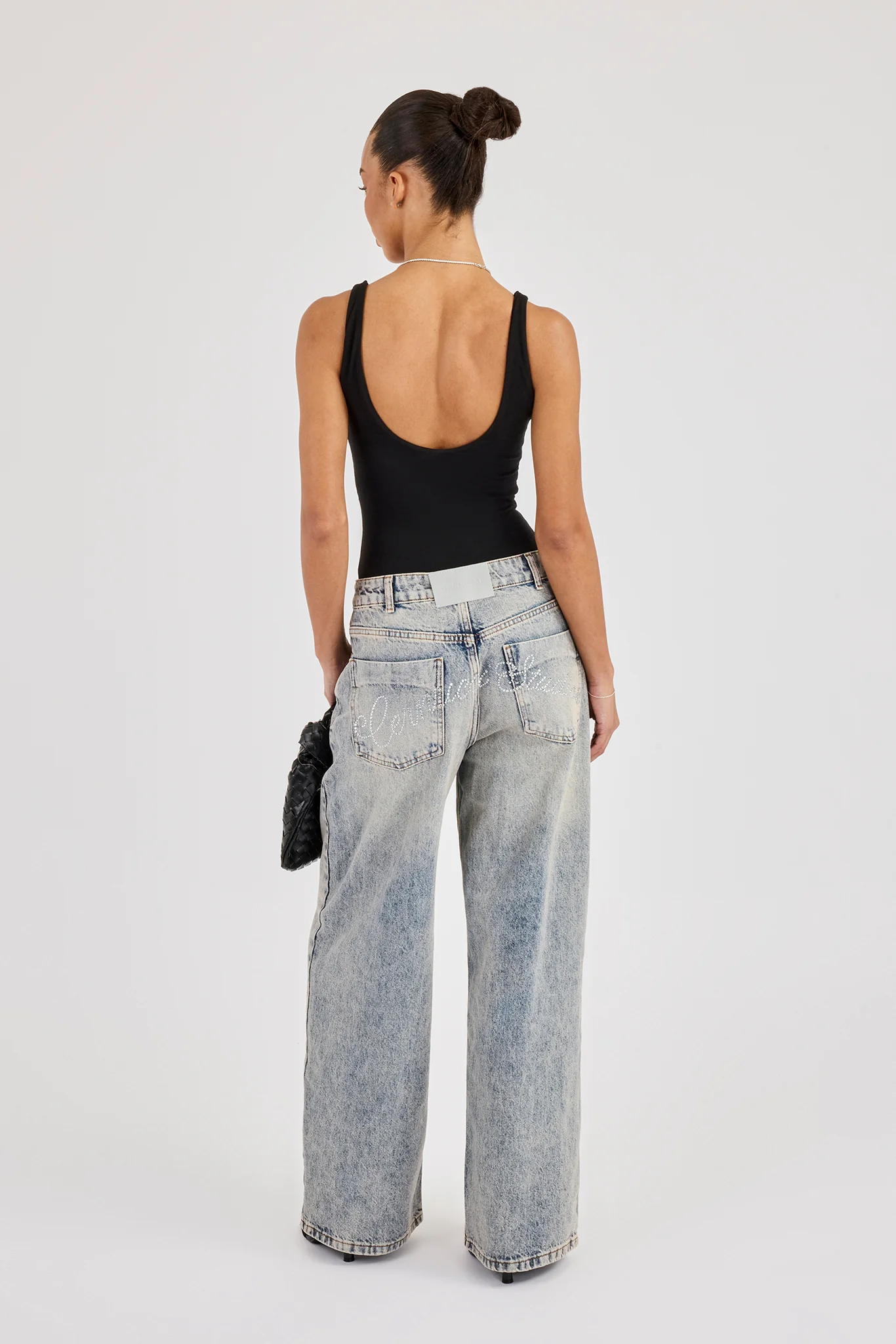 Cernucci Studios Rhinestone Baggy Jean - Antique Wash - Image 3