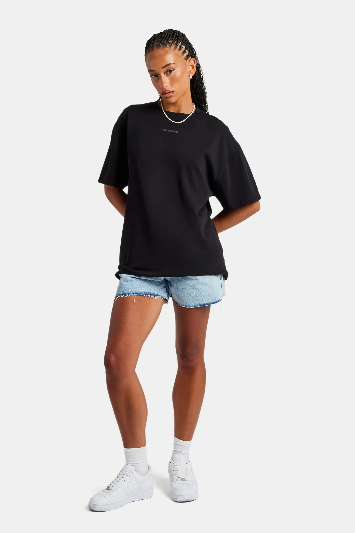 Cernucci Tonal Oversized T-Shirt - Black - Image 4