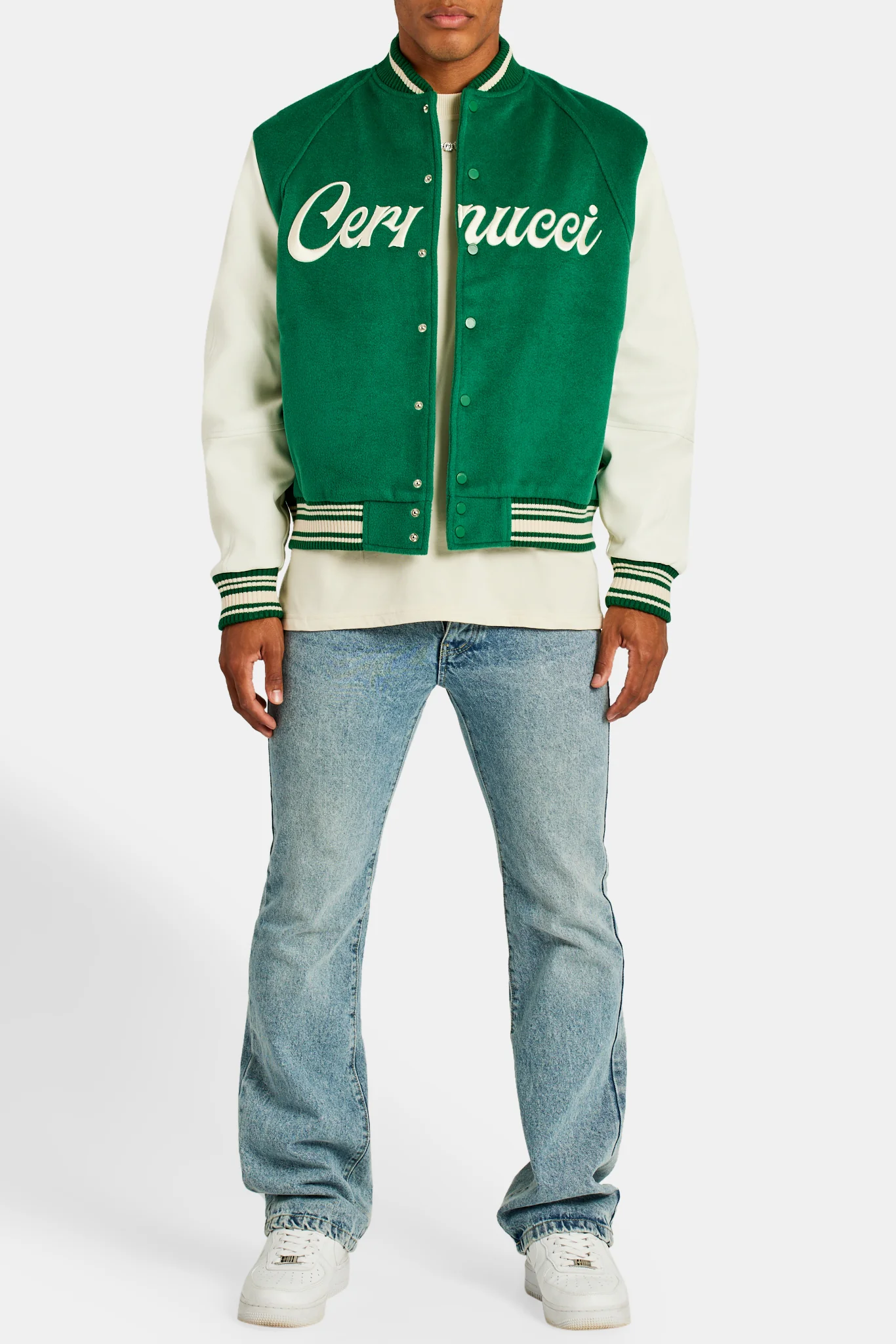 Cernucci Varsity Bomber Jacket - Green - Image 4
