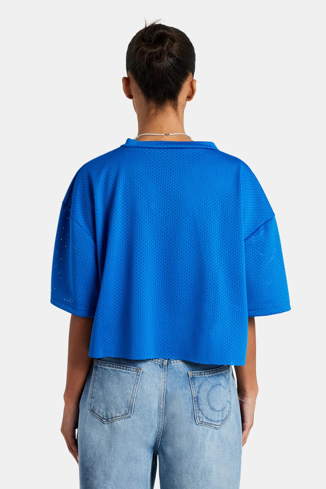 Cernucci Varsity Mesh Crop T-Shirt - Cobalt - Image 3