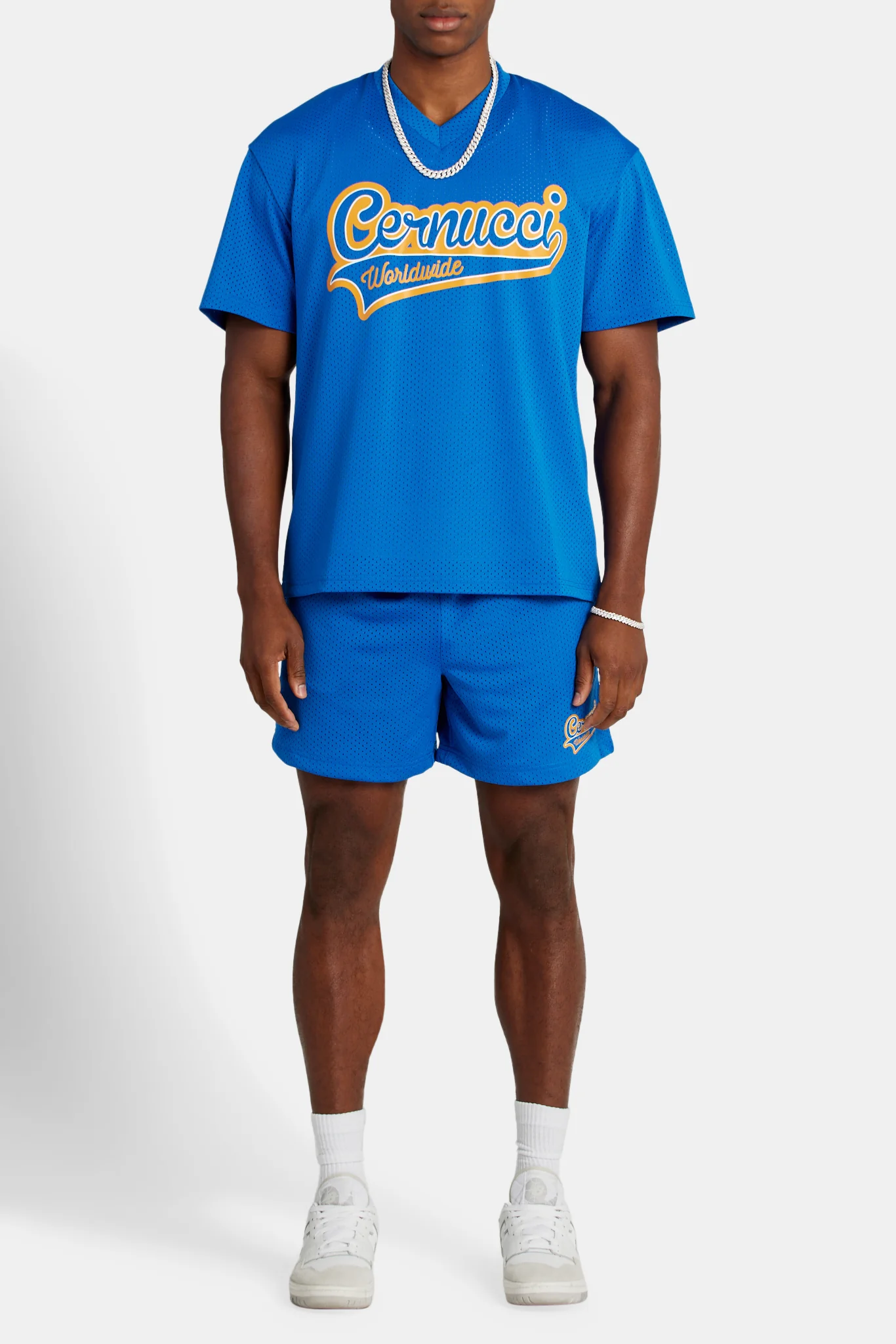 Cernucci Varsity Mesh T-Shirt - Cobalt - Image 2