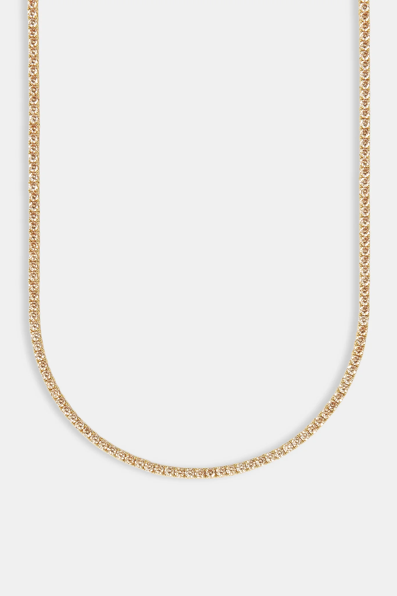 Champagne Stone Tennis Chain - 3mm - Image 2