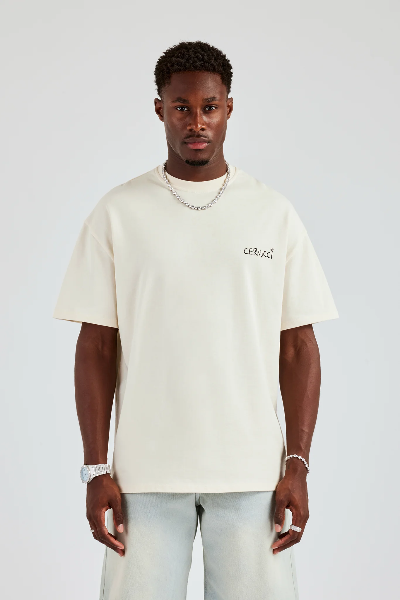 Championship Back Quote Oversized T-Shirt - Off White - Image 2