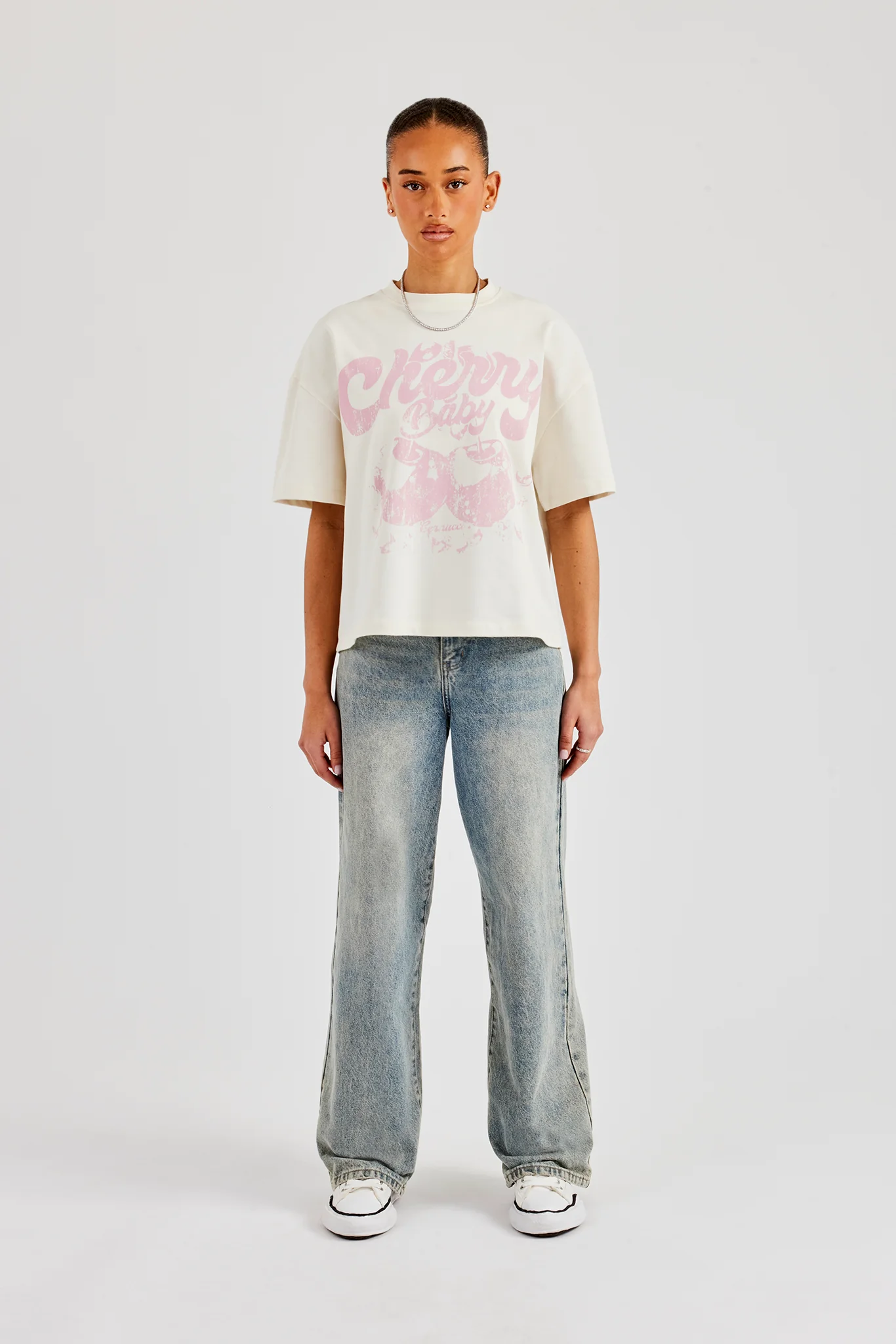 Cherry Baby Oversized T-Shirt - Off White - Image 2