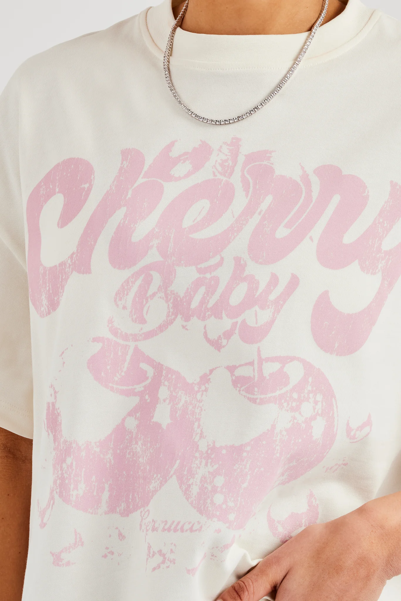 Cherry Baby Oversized T-Shirt - Off White - Image 3