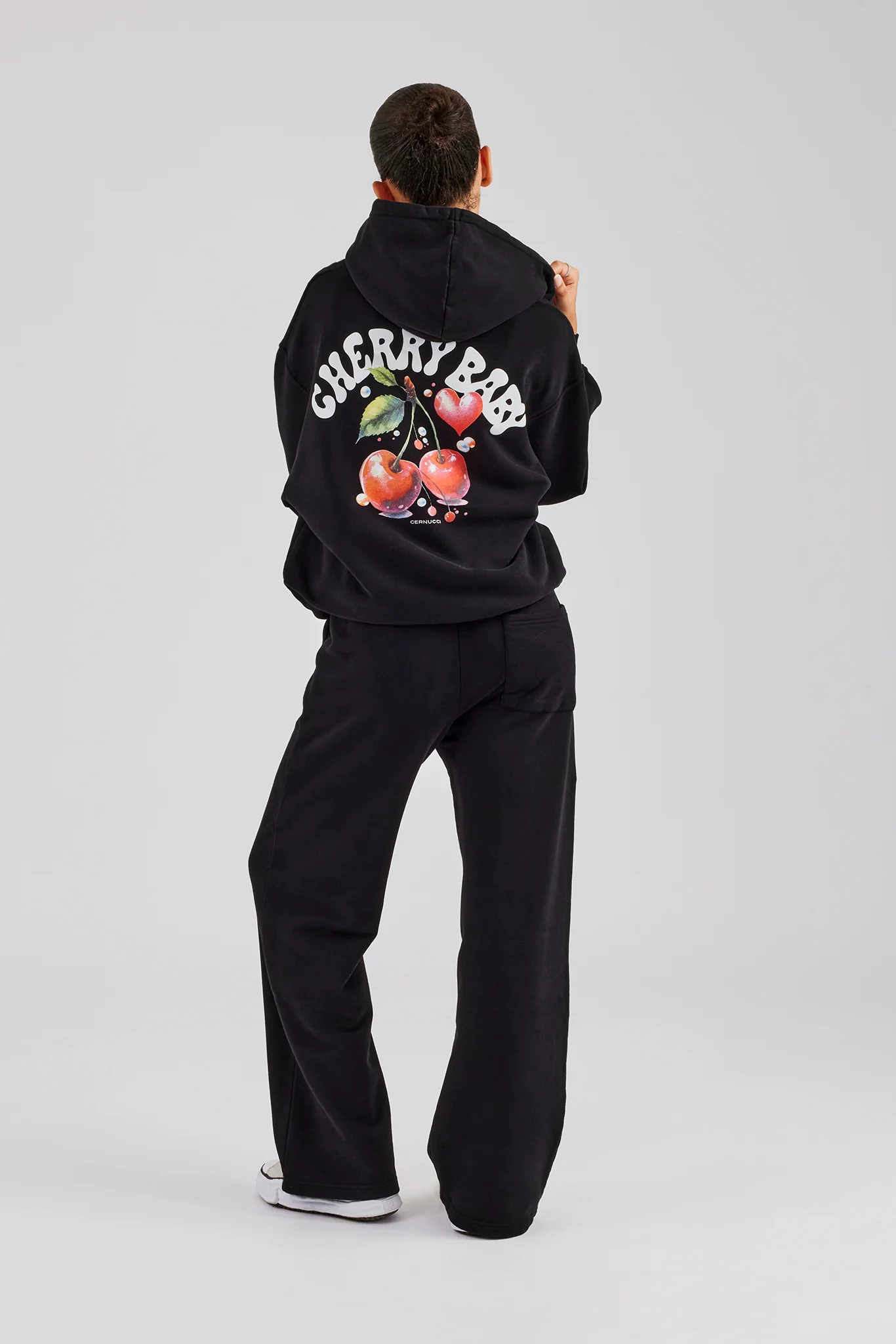 Cherry Baby Wide Leg Jogger - Black - Image 2
