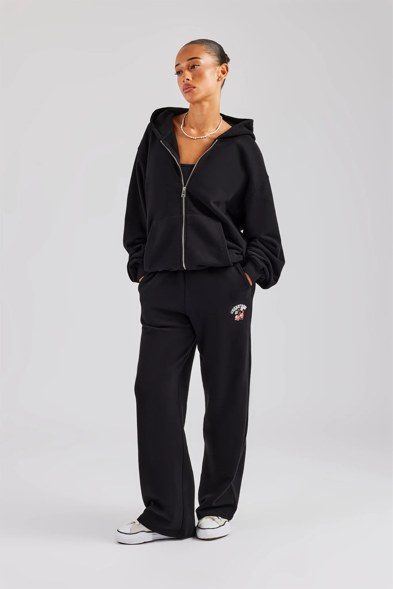 Cherry Baby Wide Leg Jogger - Black - Image 4