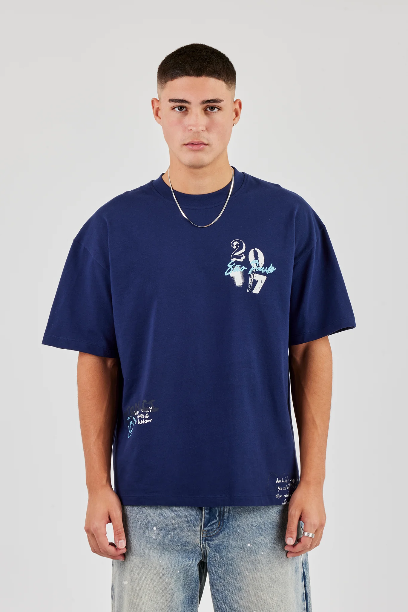 Cherub 2017 Oversized T-Shirt - Navy Blue - Image 2