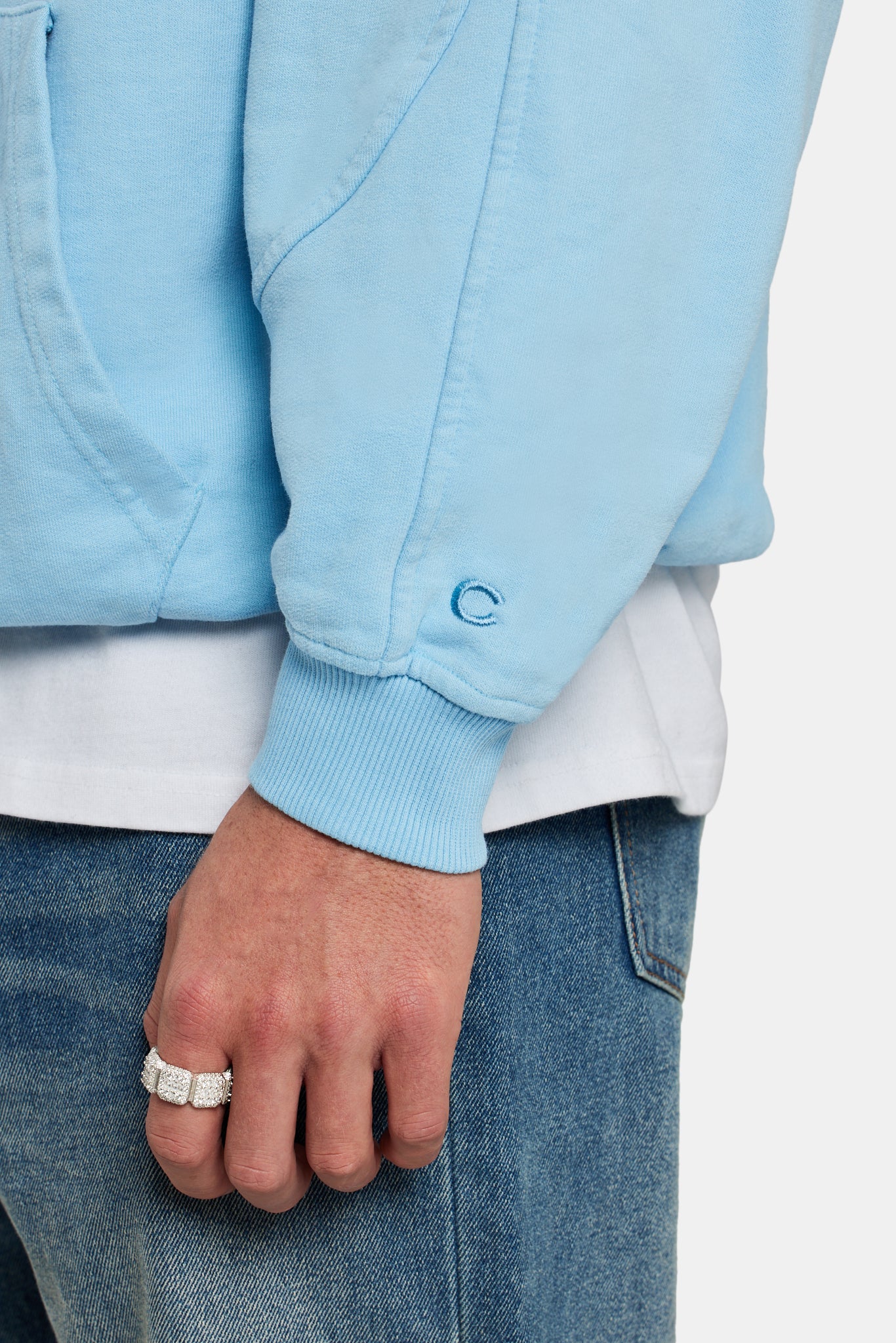 Cherub Graphic Hoodie - Light Blue - Image 5