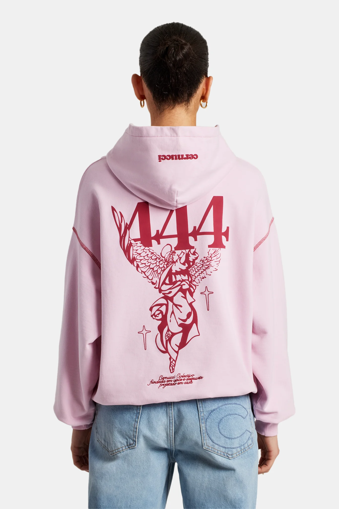 Cherub Print Hoodie - Bubblegum - Image 2