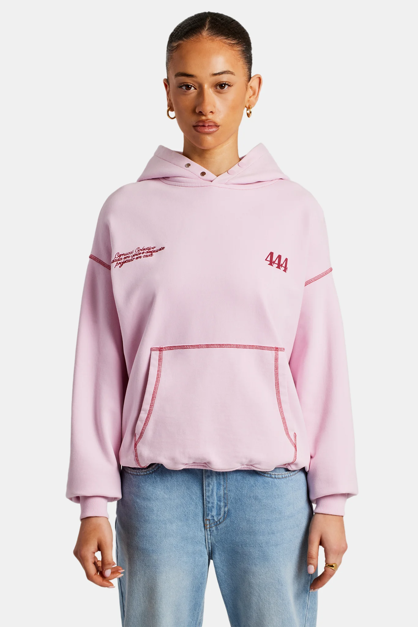 Cherub Print Hoodie - Bubblegum - Image 3