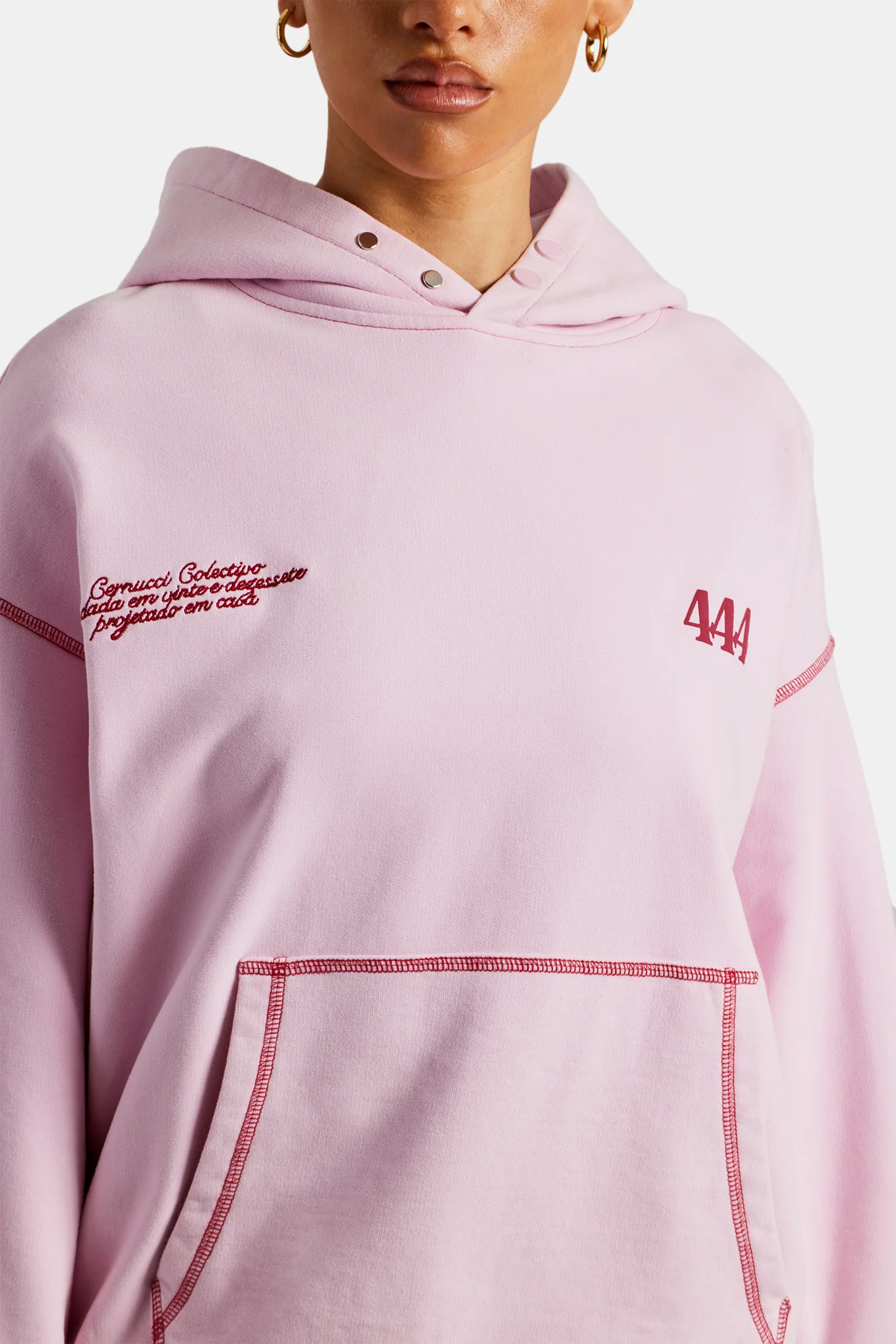 Cherub Print Hoodie - Bubblegum - Image 4