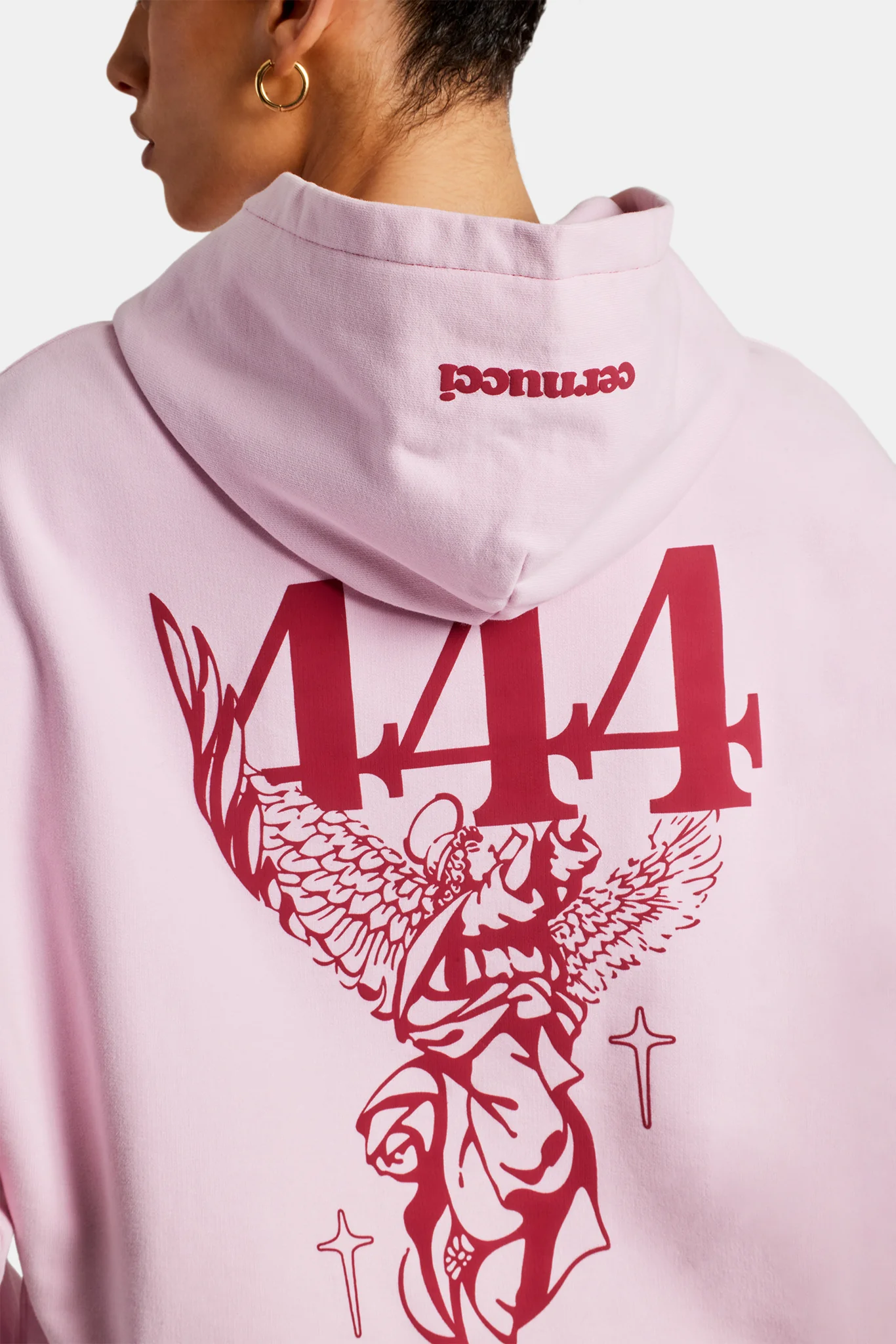Cherub Print Hoodie - Bubblegum - Image 5
