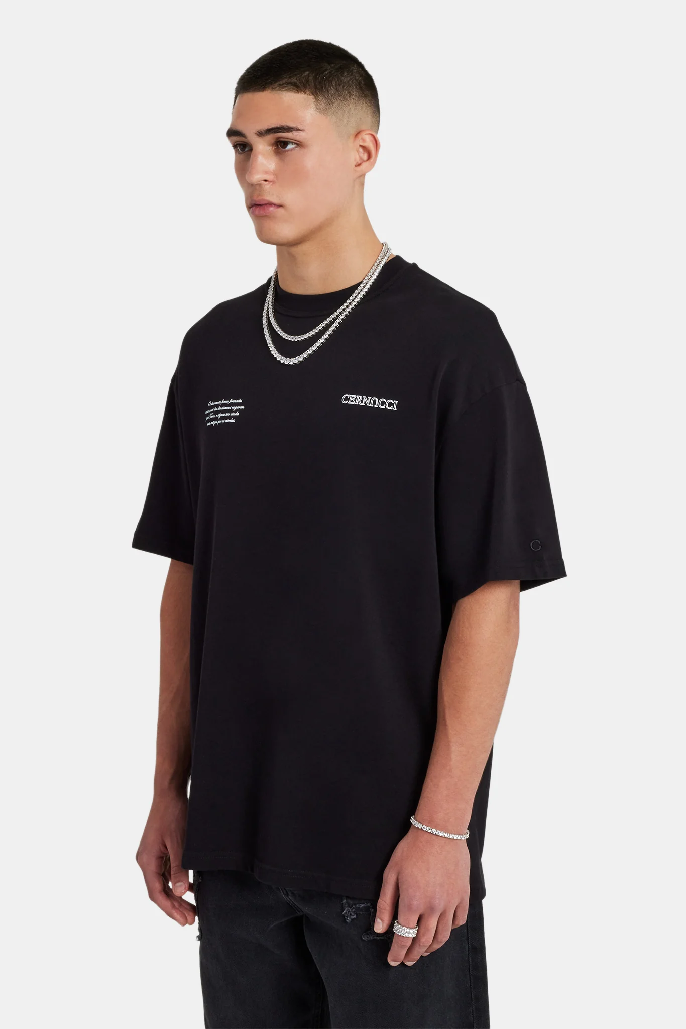Cherub Script Oversized T-Shirt - Black - Image 4