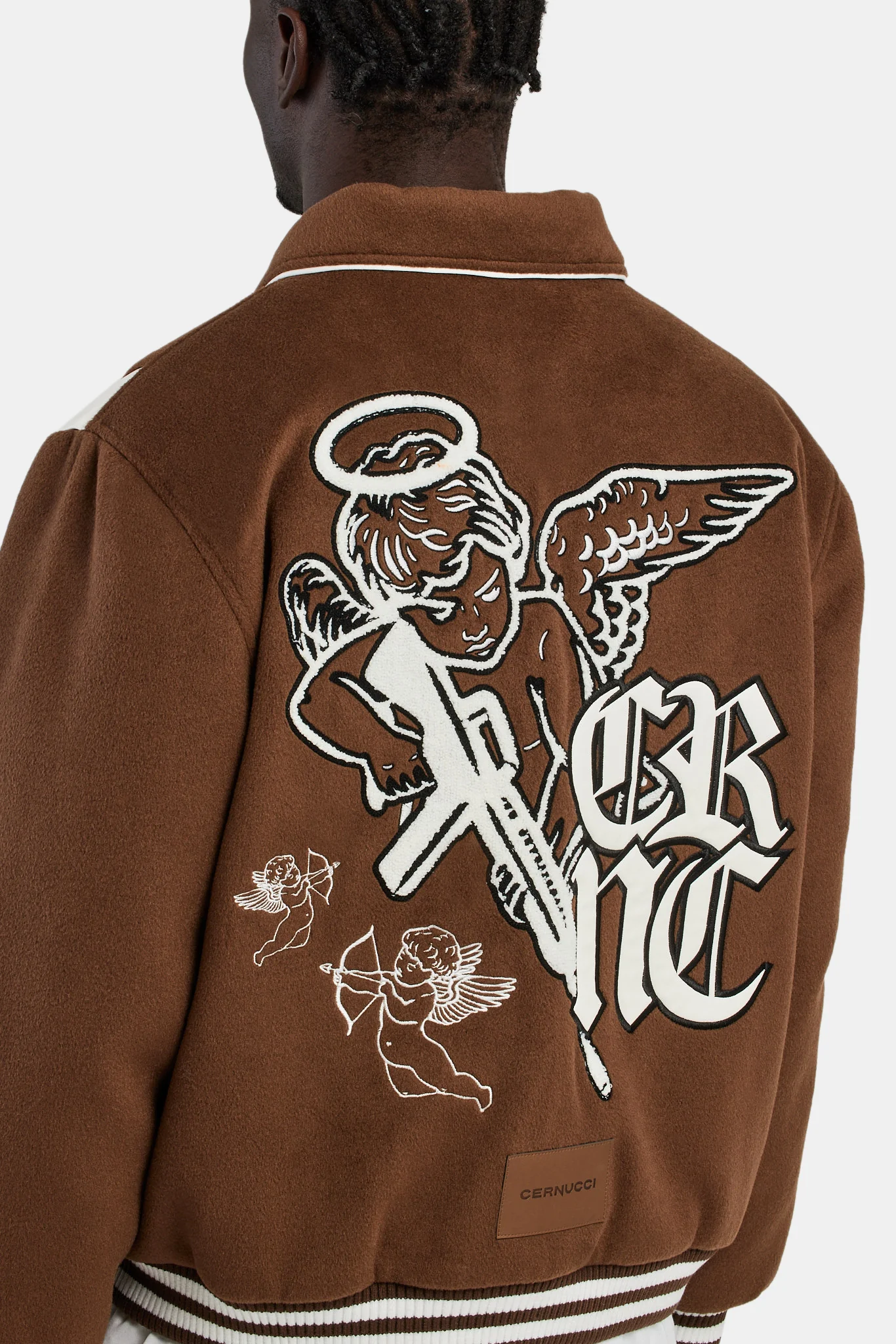Cherub Varsity Harrington Jacket - Brown - Image 2