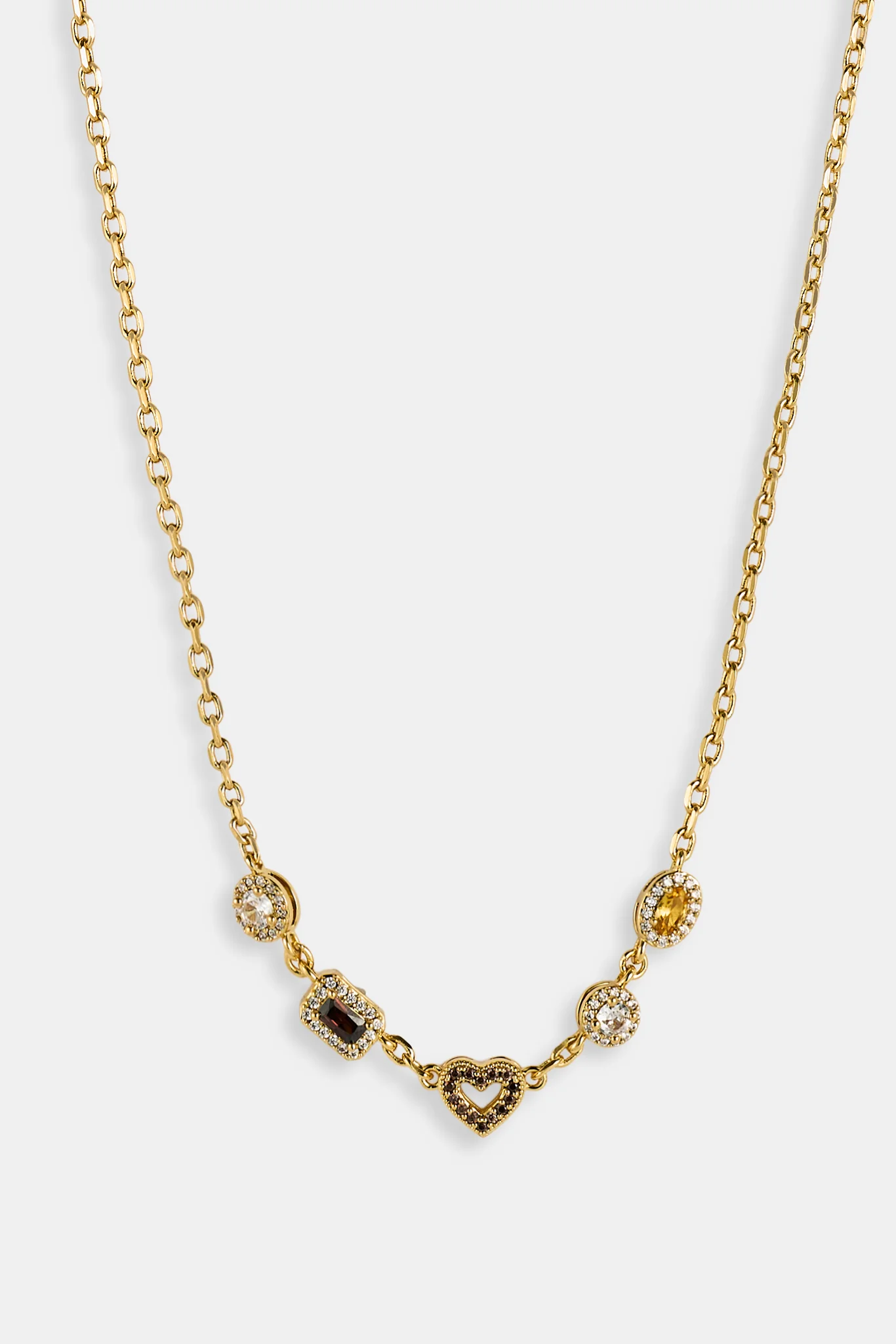 Chocolate Heart Multi Gemstone Necklace - 6mm - Image 2
