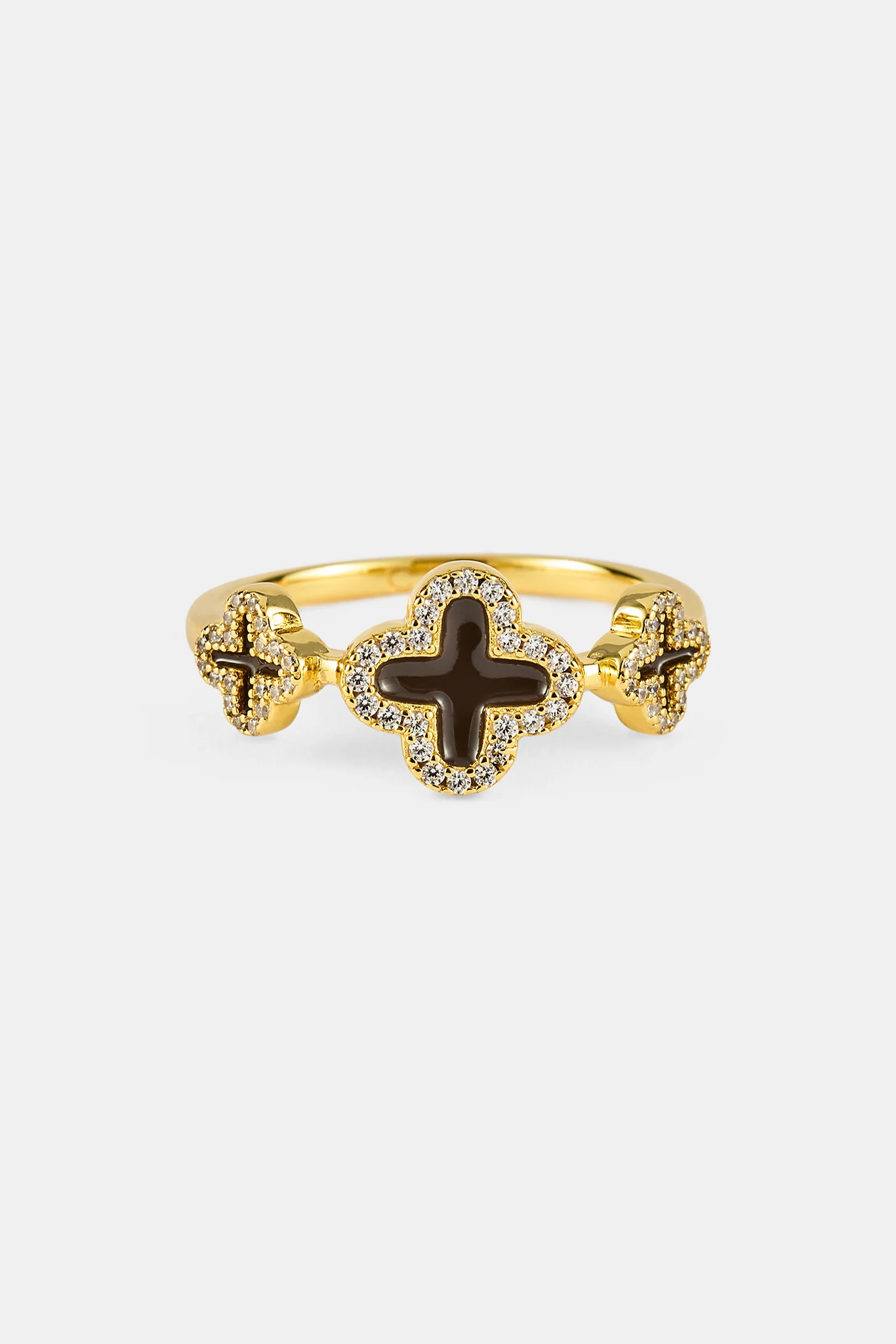 Chocolate Triple Motif Ring - 10mm - Image 3