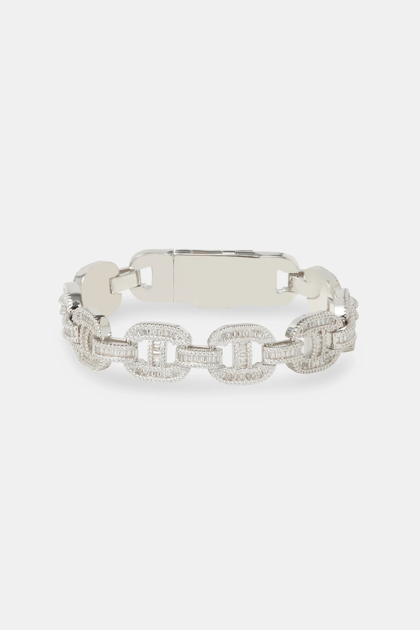Chunky Iced Baguette Link Bracelet - 14mm - Image 2