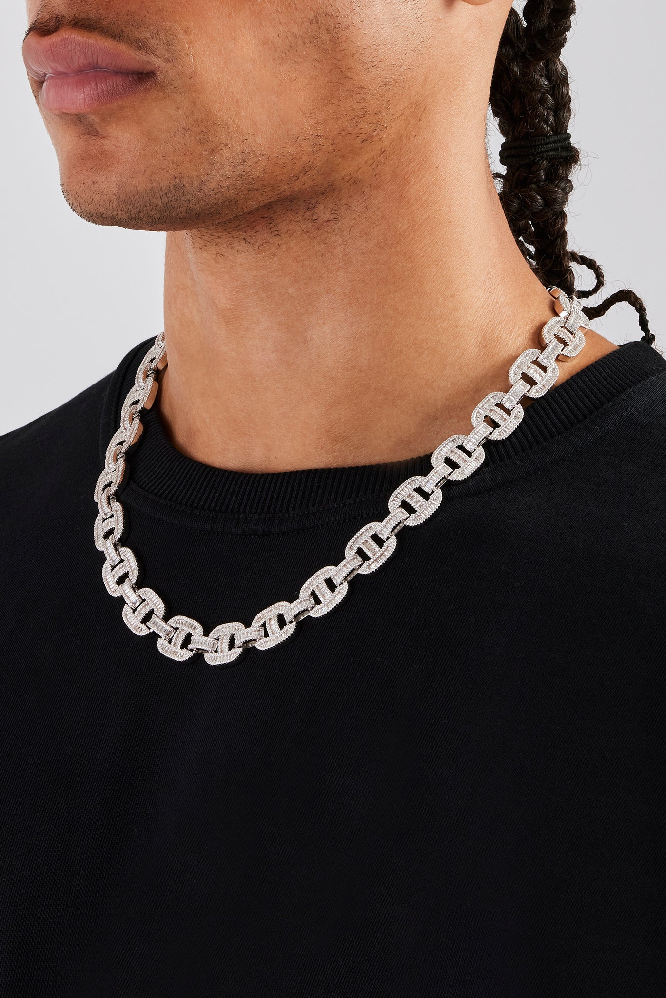 Chunky Iced Baguette Link Chain - 14mm - Image 3