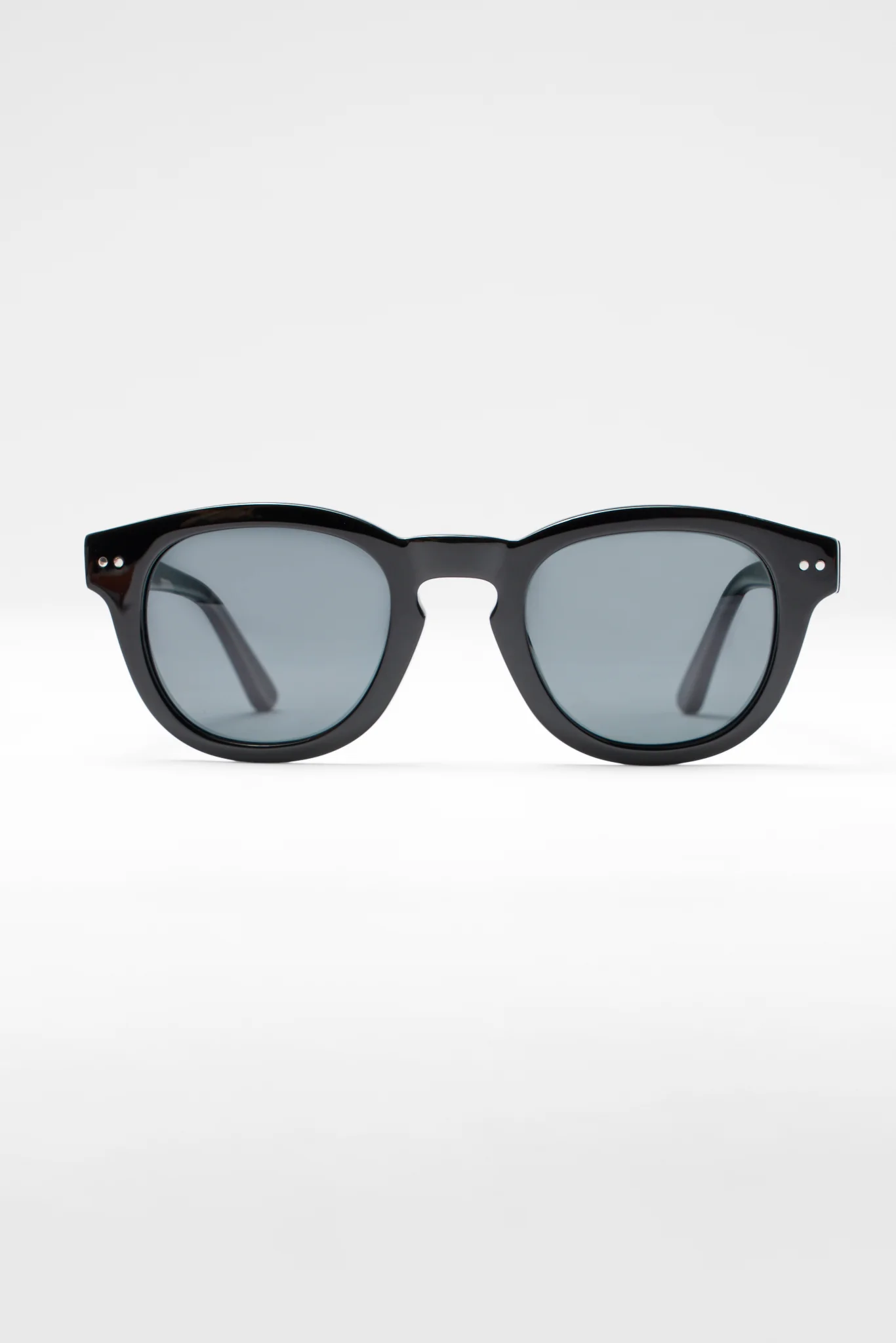 Chunky Rounded Acetate Frame Sunglasses - Black - Image 5