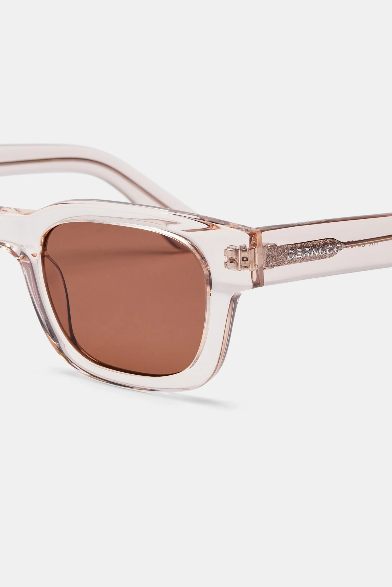 Classic Square Acetate Sunglasses - Transparent Brown - Image 3
