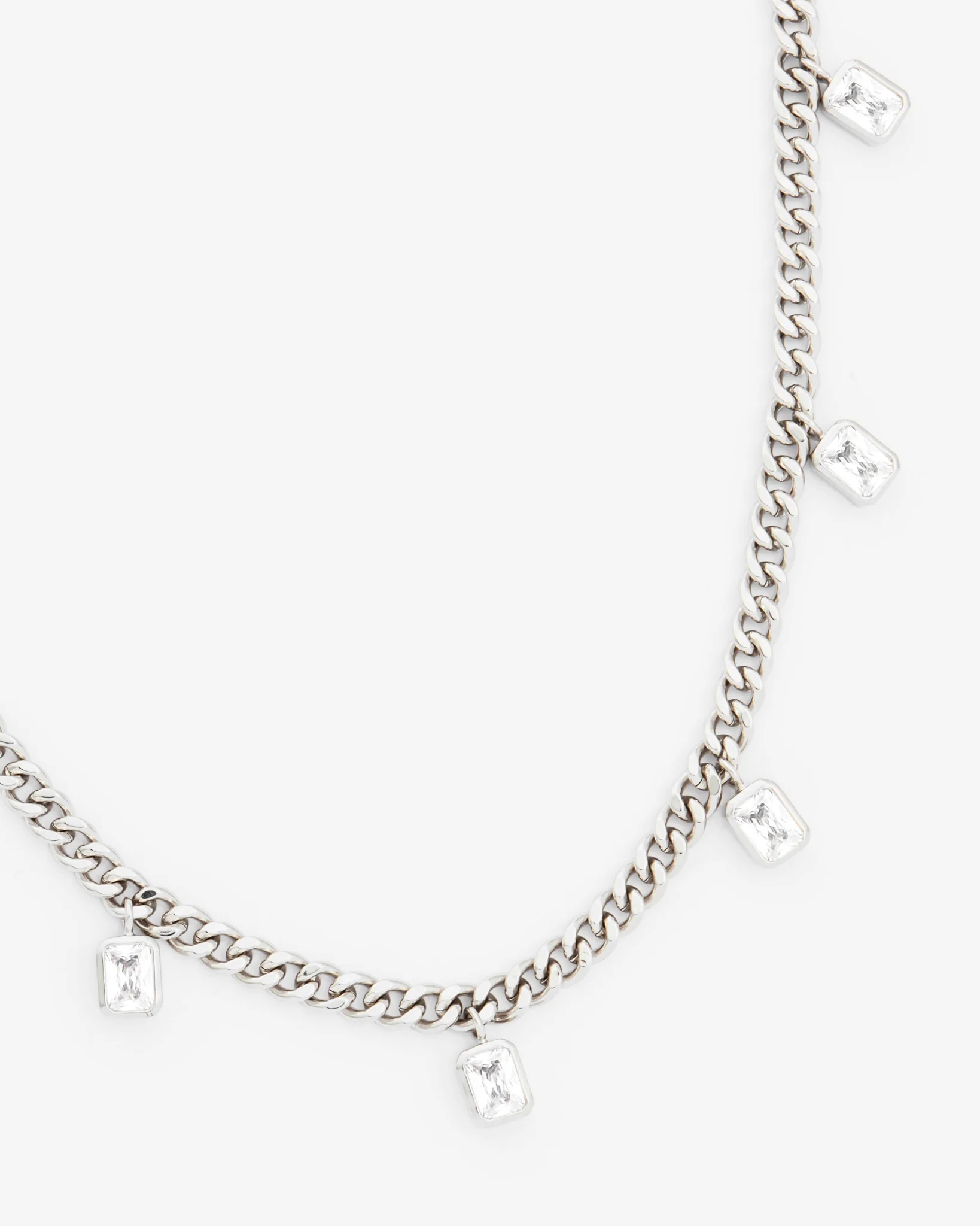 Clear Baguette Bezel Curb Chain - Image 3