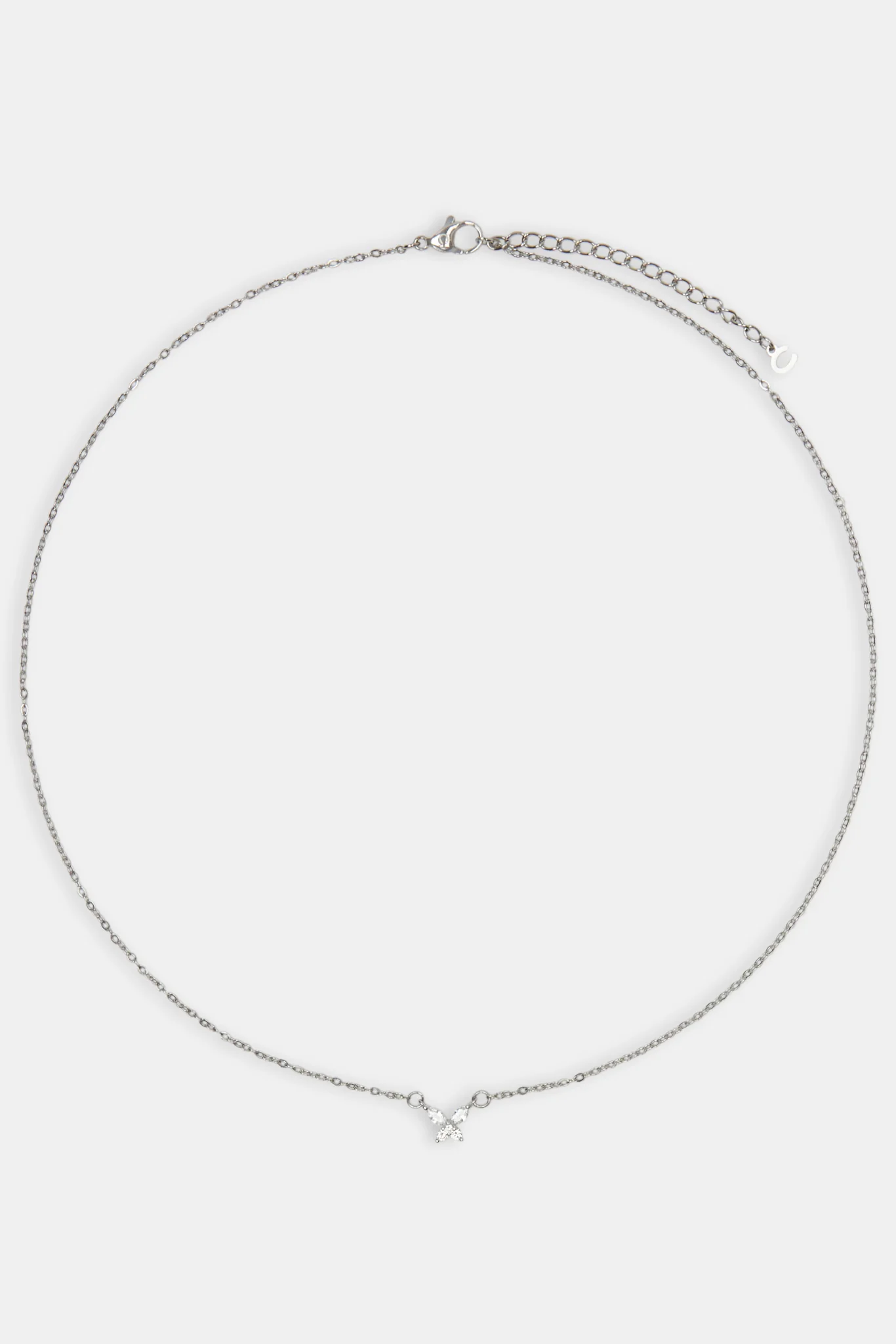 Clear Butterfly Necklace - White - Image 3