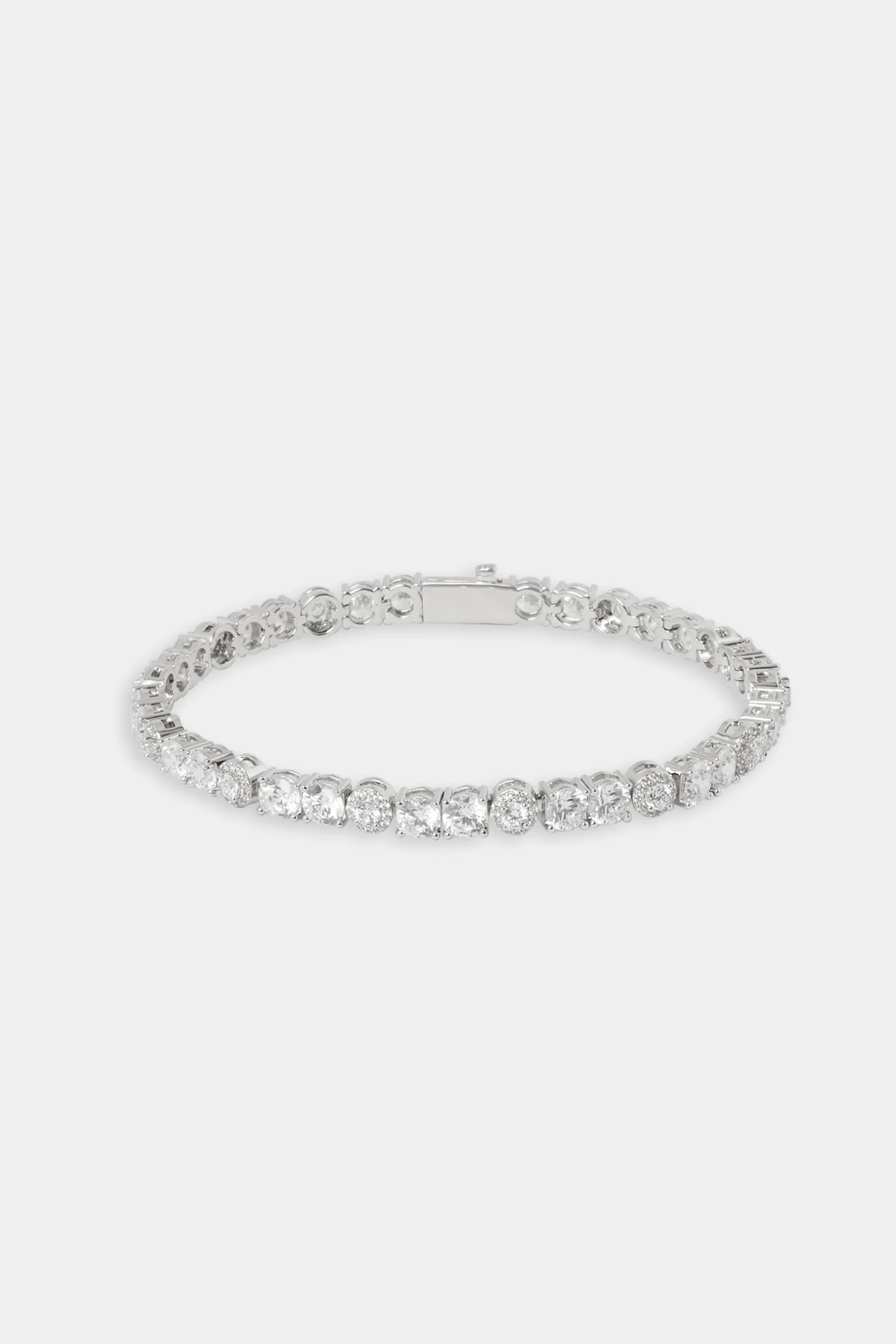Clear CZ Cluster Tennis Bracelet - 5mm - Image 2
