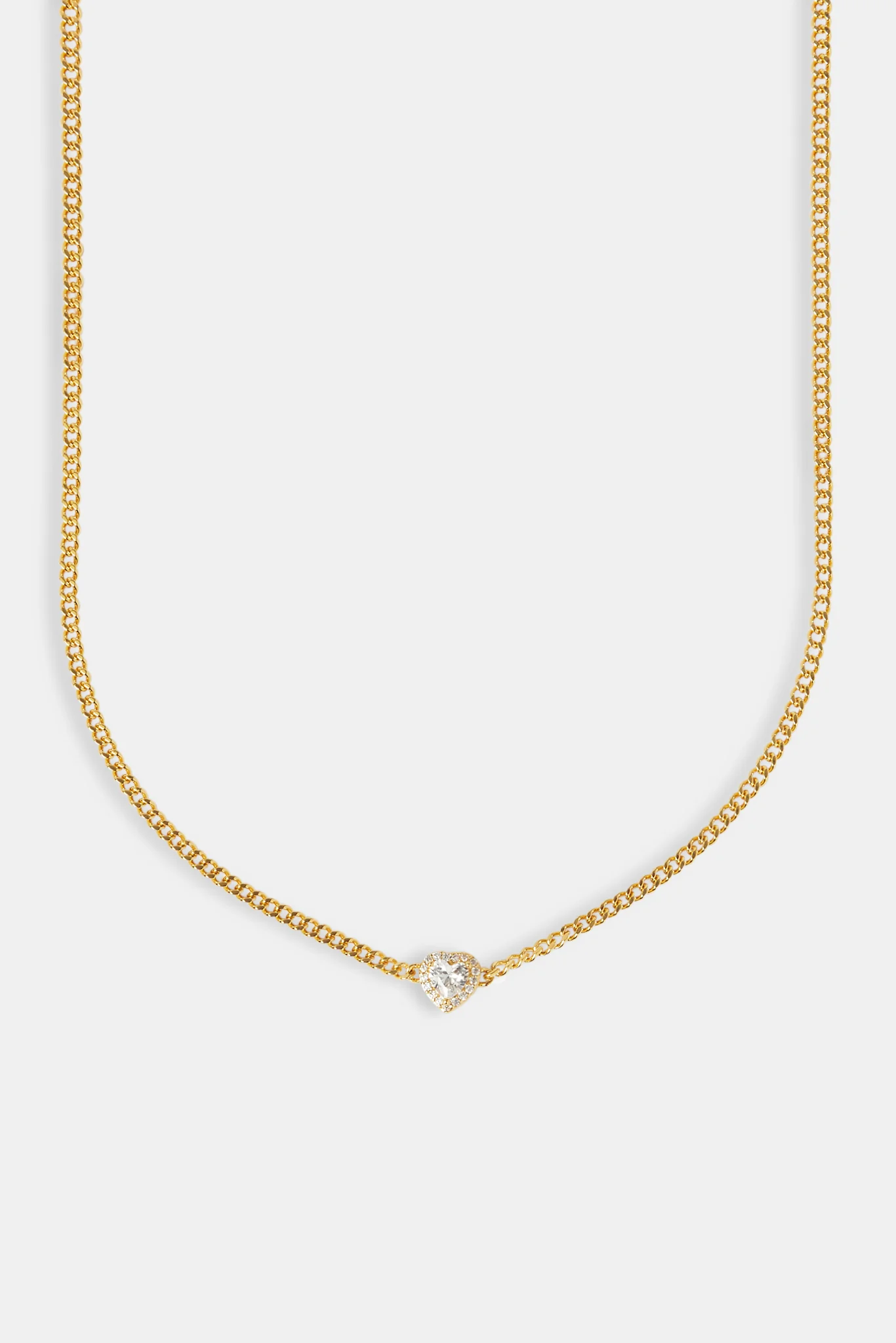 Clear Heart Micro Cuban Chain - 2.5mm - Gold - Image 2