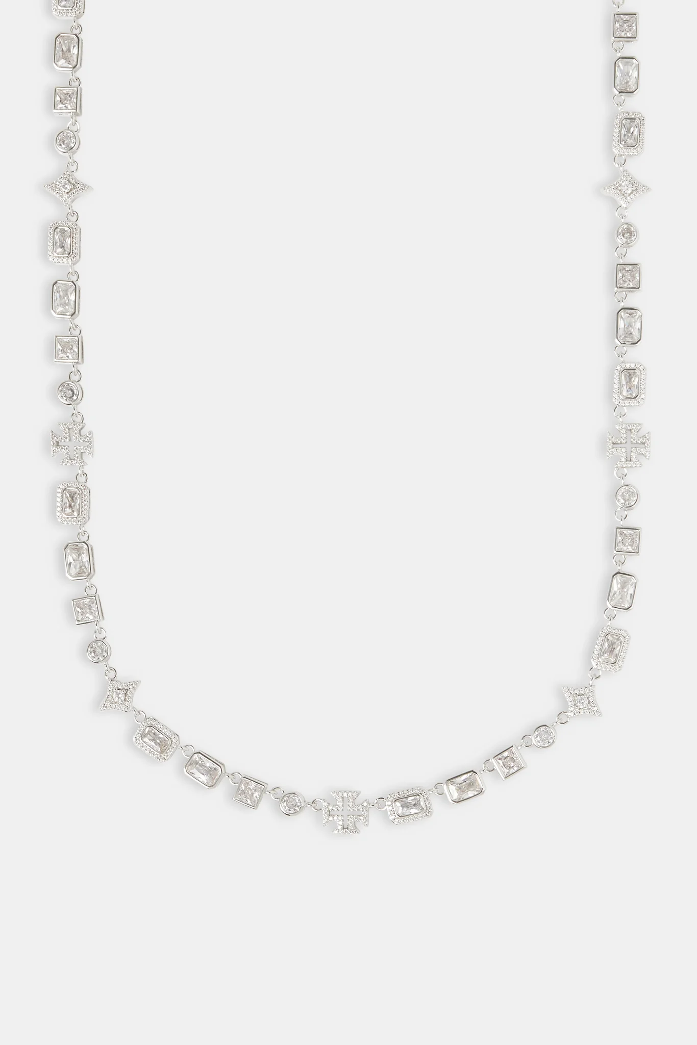 Clear Multi Gemstone & Iced Motif Chain - 6mm - Image 2