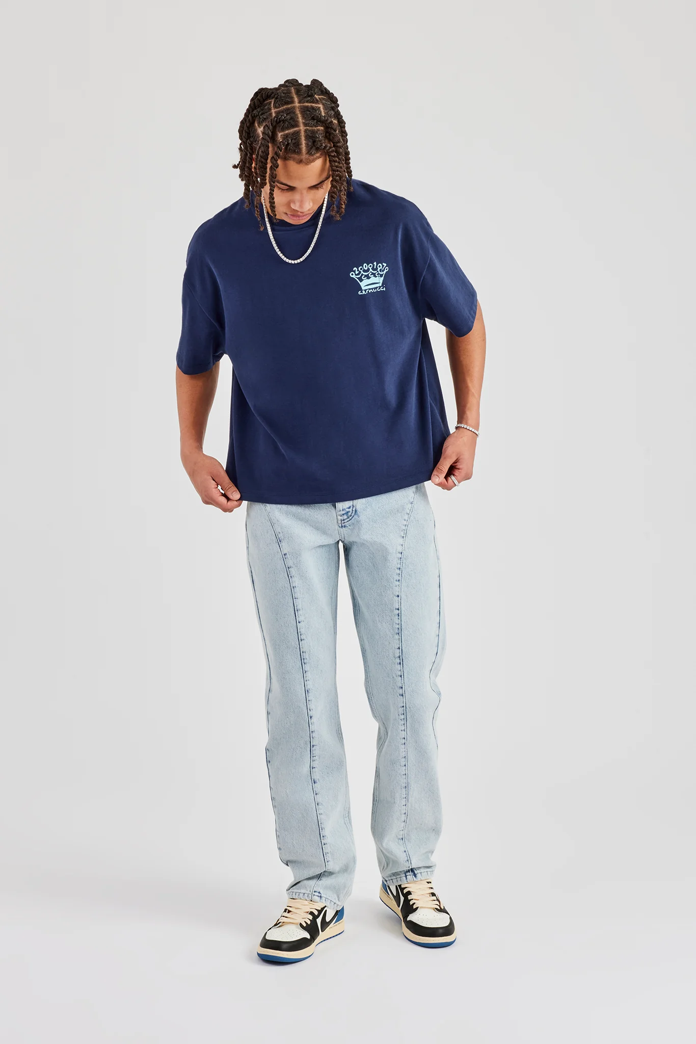 CNC 17 Boxy T-Shirt - Navy Blue - Image 4