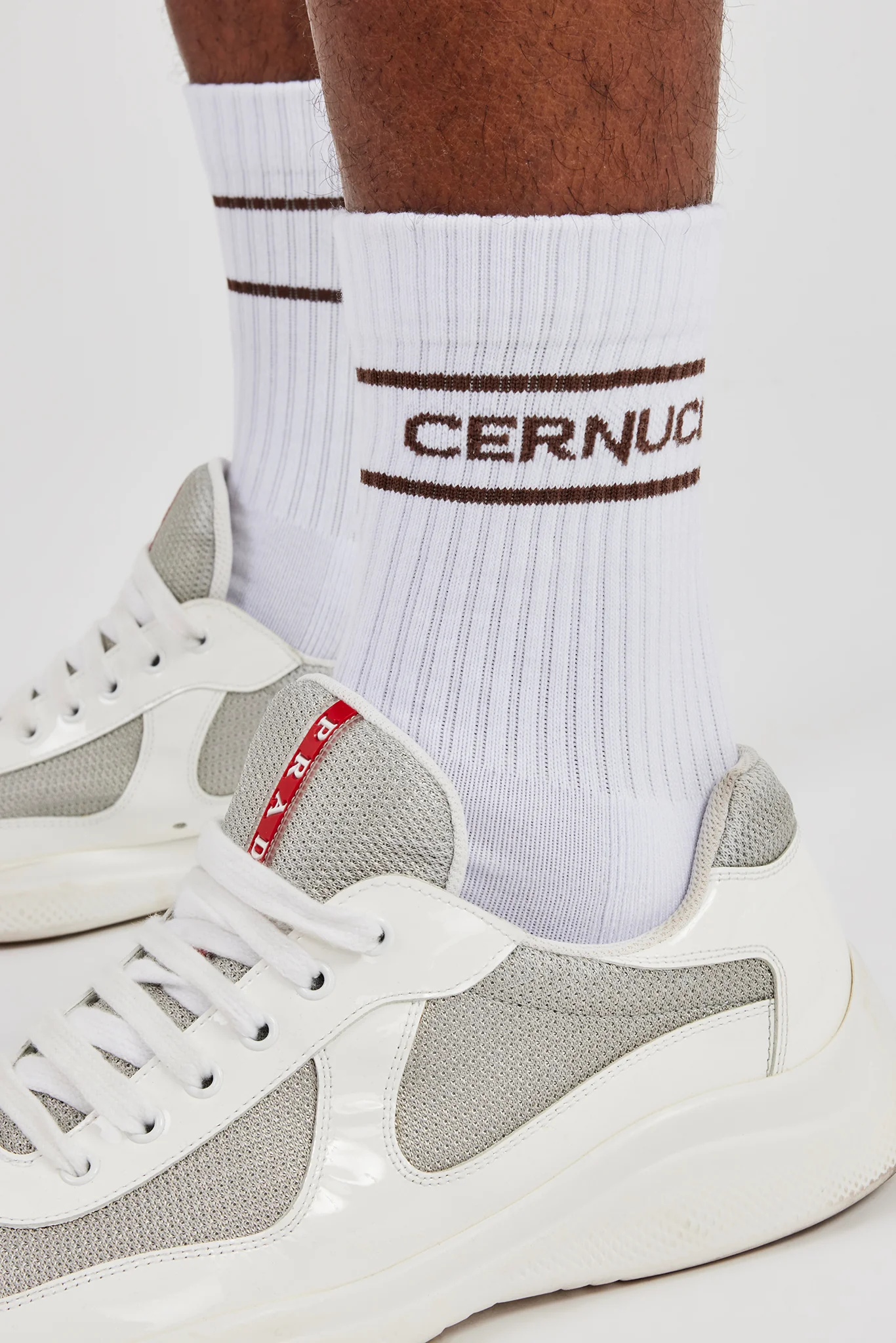 Coffee Logo Stripe Socks - White - Image 2
