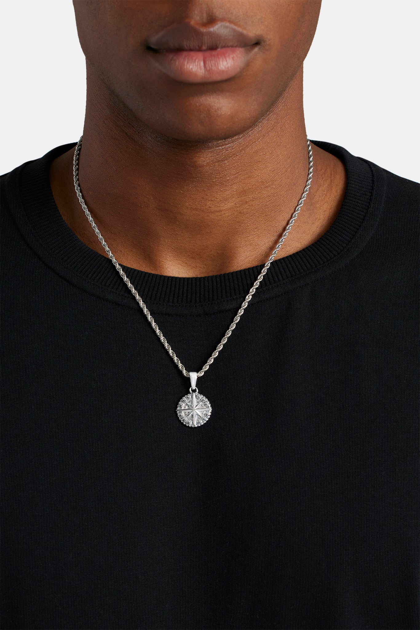 Compass Pendant - 20mm - White - Image 2