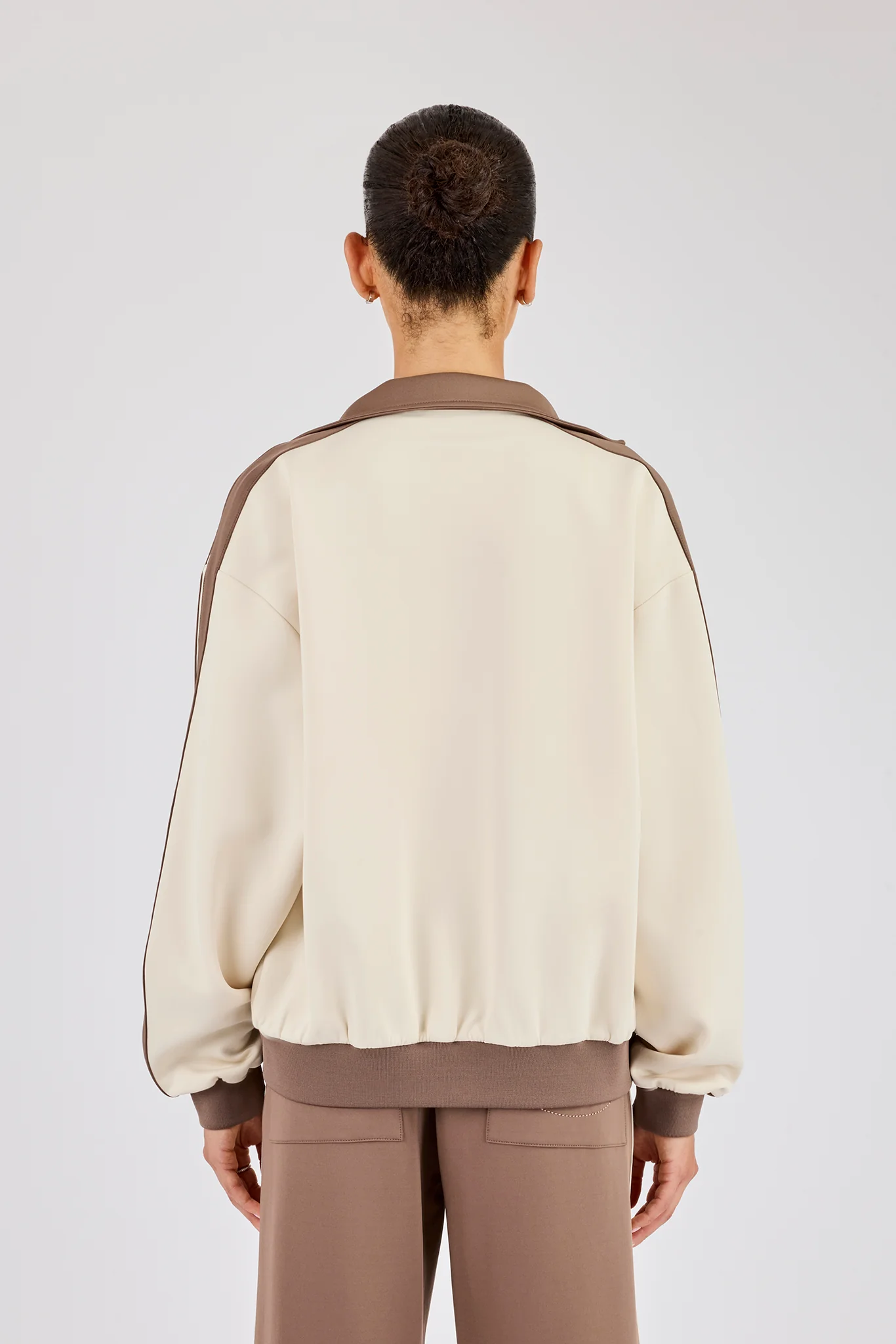 Contrast Detail Track Top - Off White - Image 3