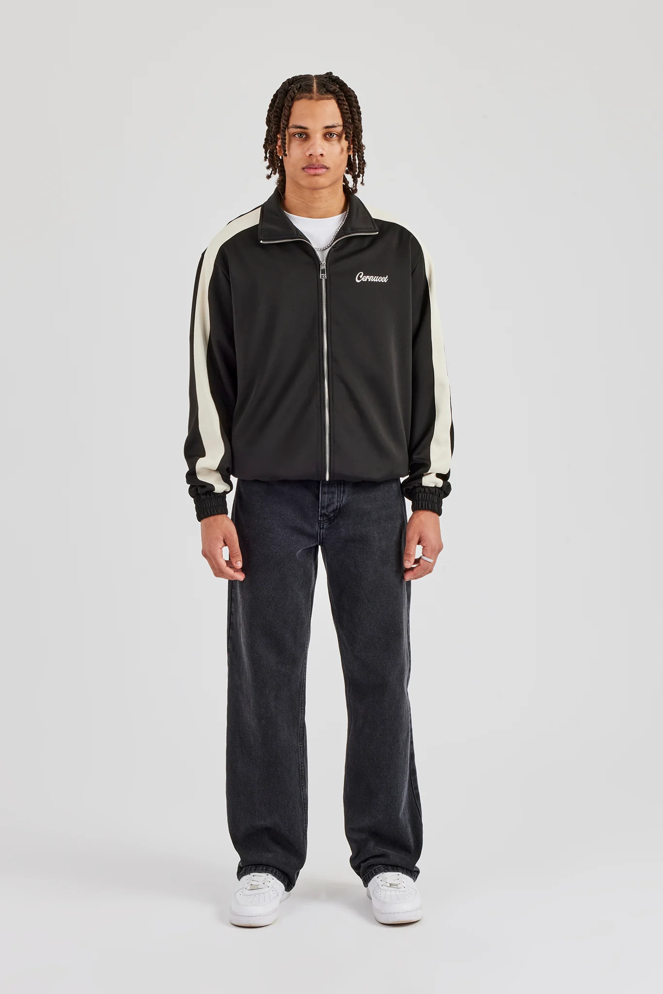 Contrast Panel Track Jacket - Black - Image 2