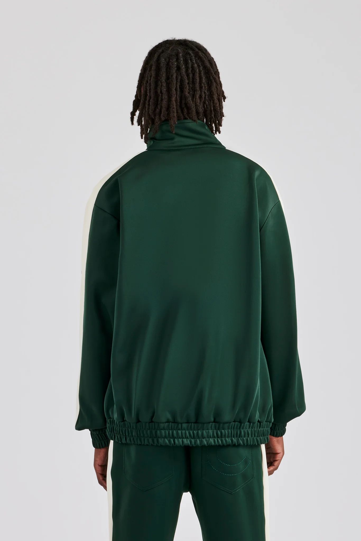 Contrast Panel Track Jacket - Forest Green - Image 3
