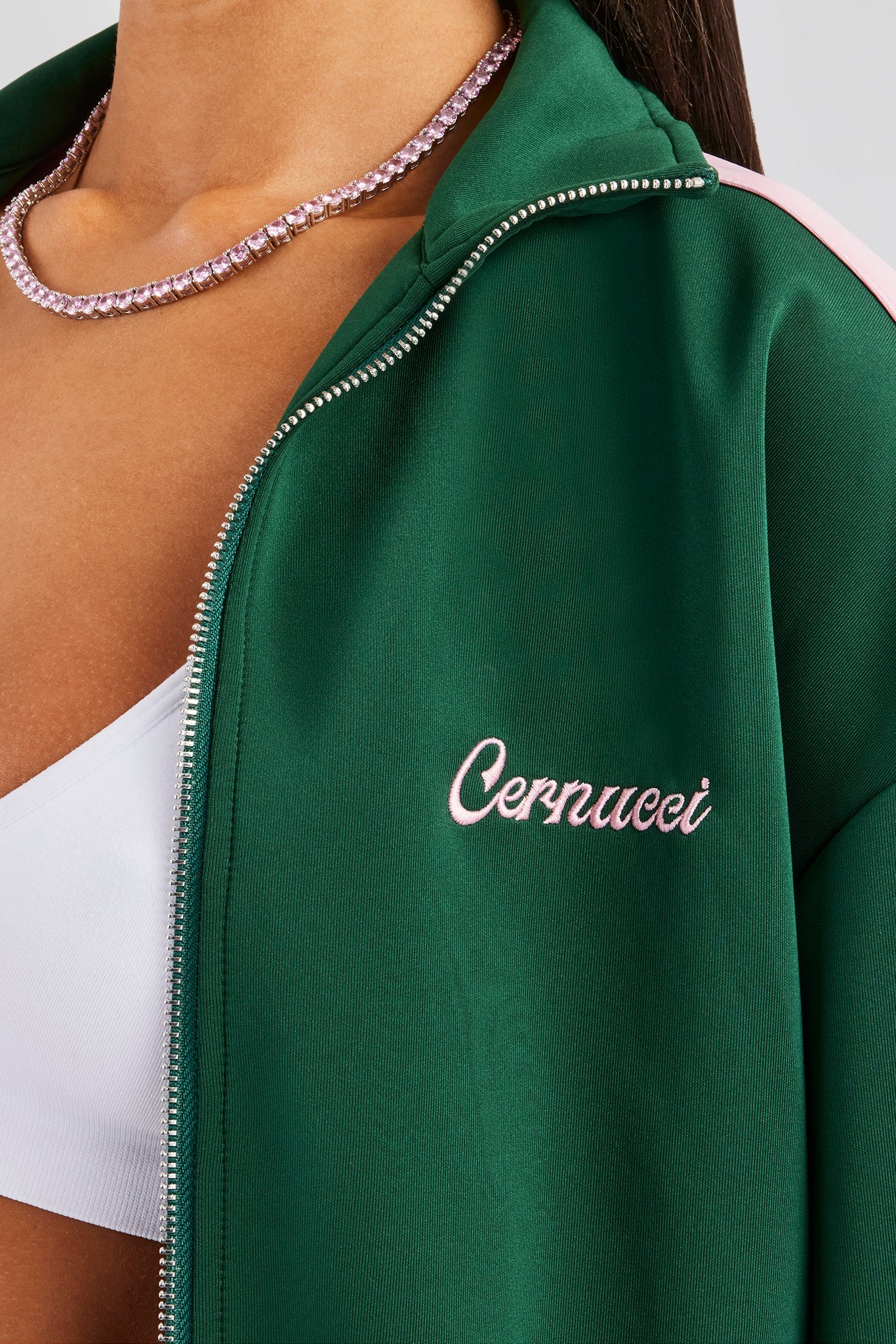 Contrast Panel Track Jacket - Green - Image 3