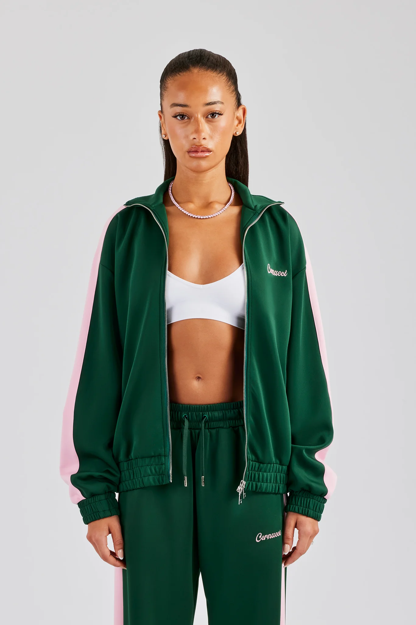 Contrast Panel Track Jacket - Green - Image 6