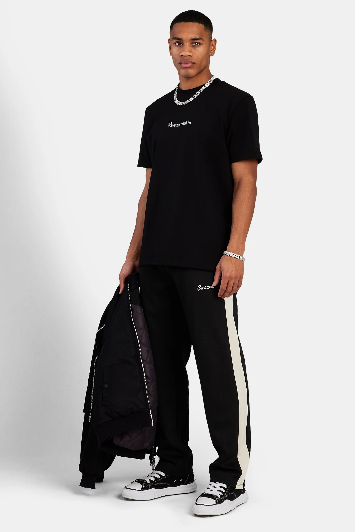 Contrast Panel Track Pant - Black - Image 2