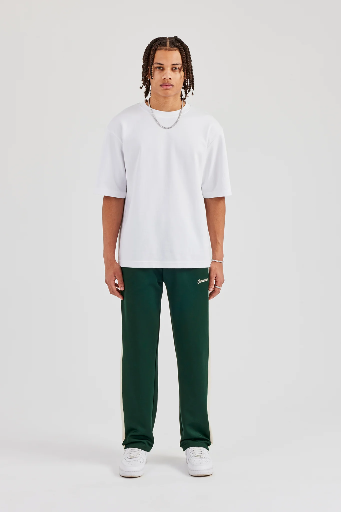 Contrast Panel Track Pant - Forest - Image 5