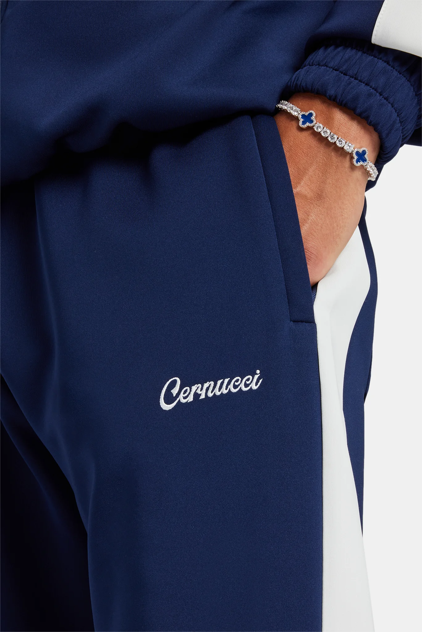 Contrast Panel Track Pant - Navy - Image 4