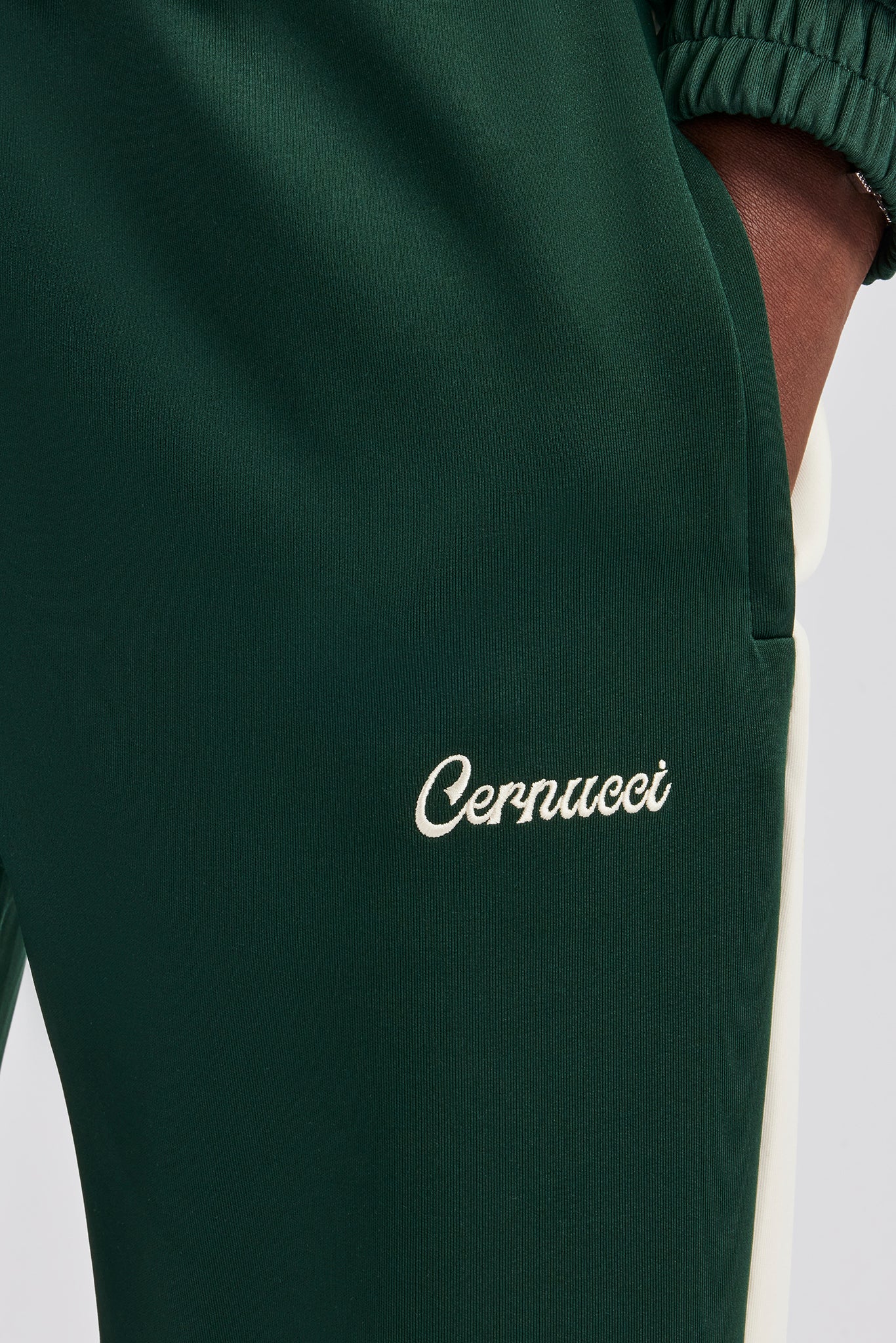 Contrast Panel Tracksuit - Forest Green - Image 4