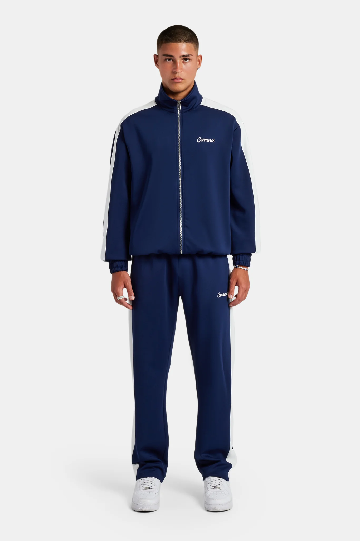 Contrast Panel Tracksuit - Navy - Image 3