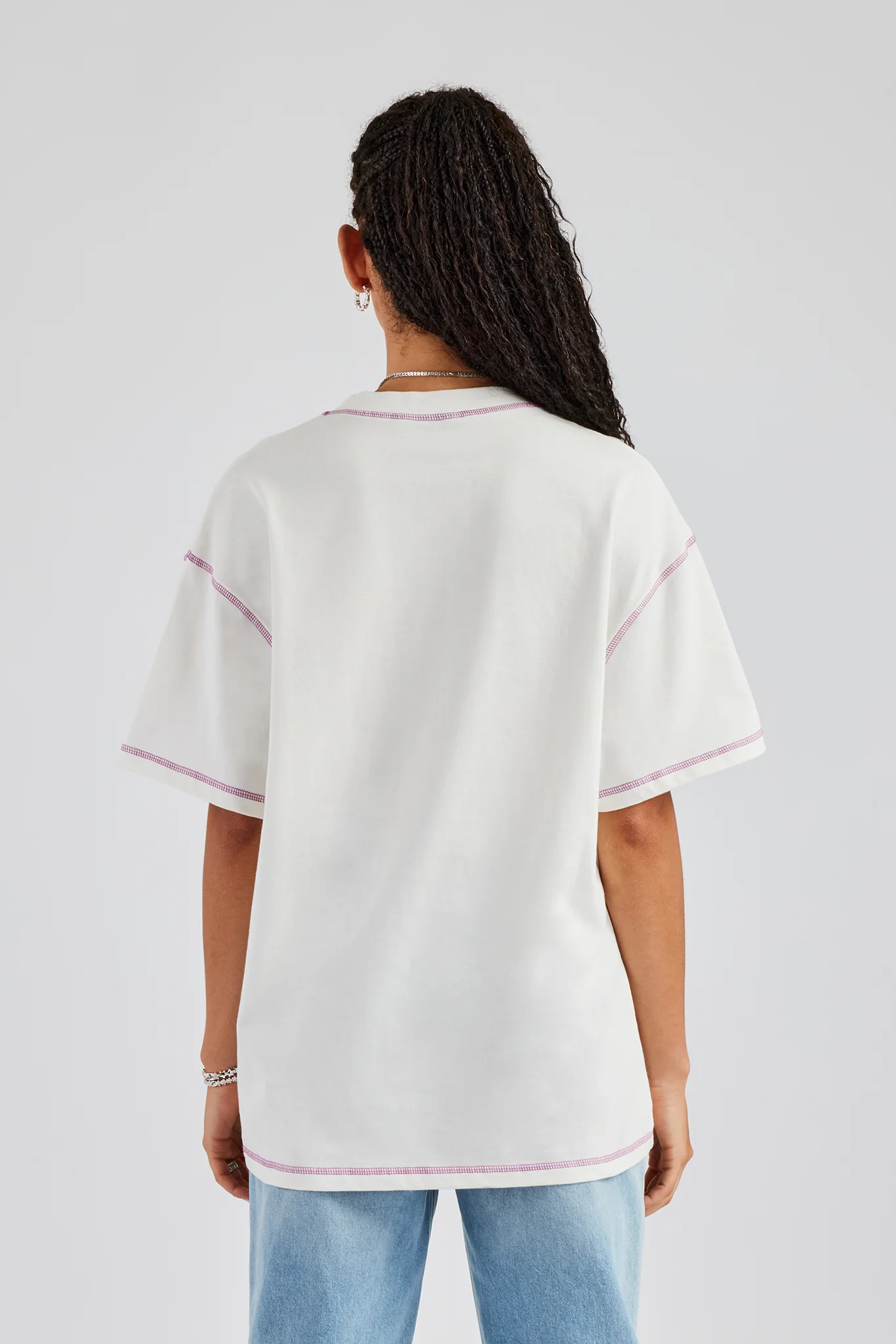 Contrast Stitch Sports Oversized T-Shirt - Image 3